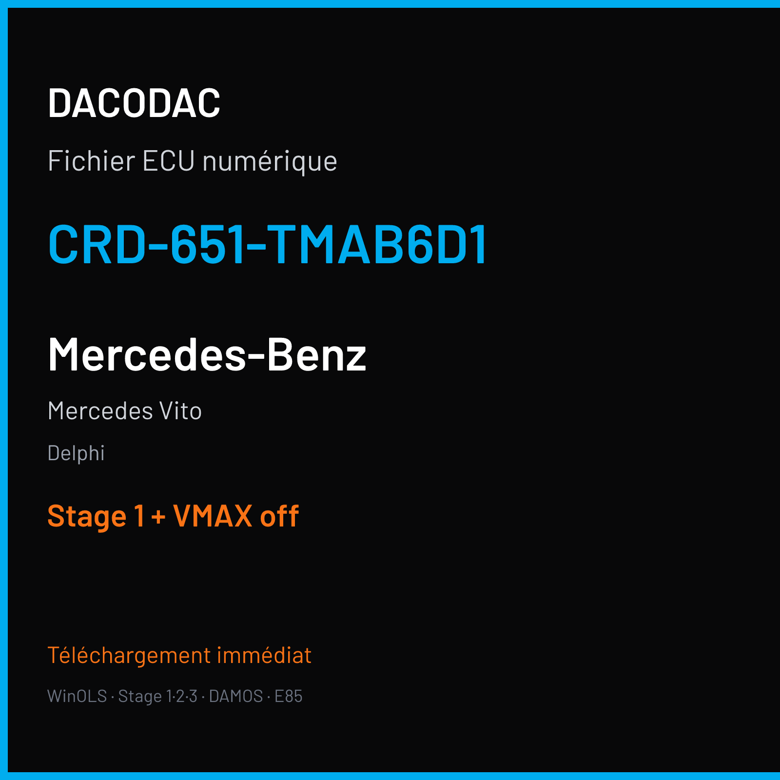 Mercedes Vito (2013) — Delphi — CRD-651-TMAB6D1 — Stage 1 + VMAX off