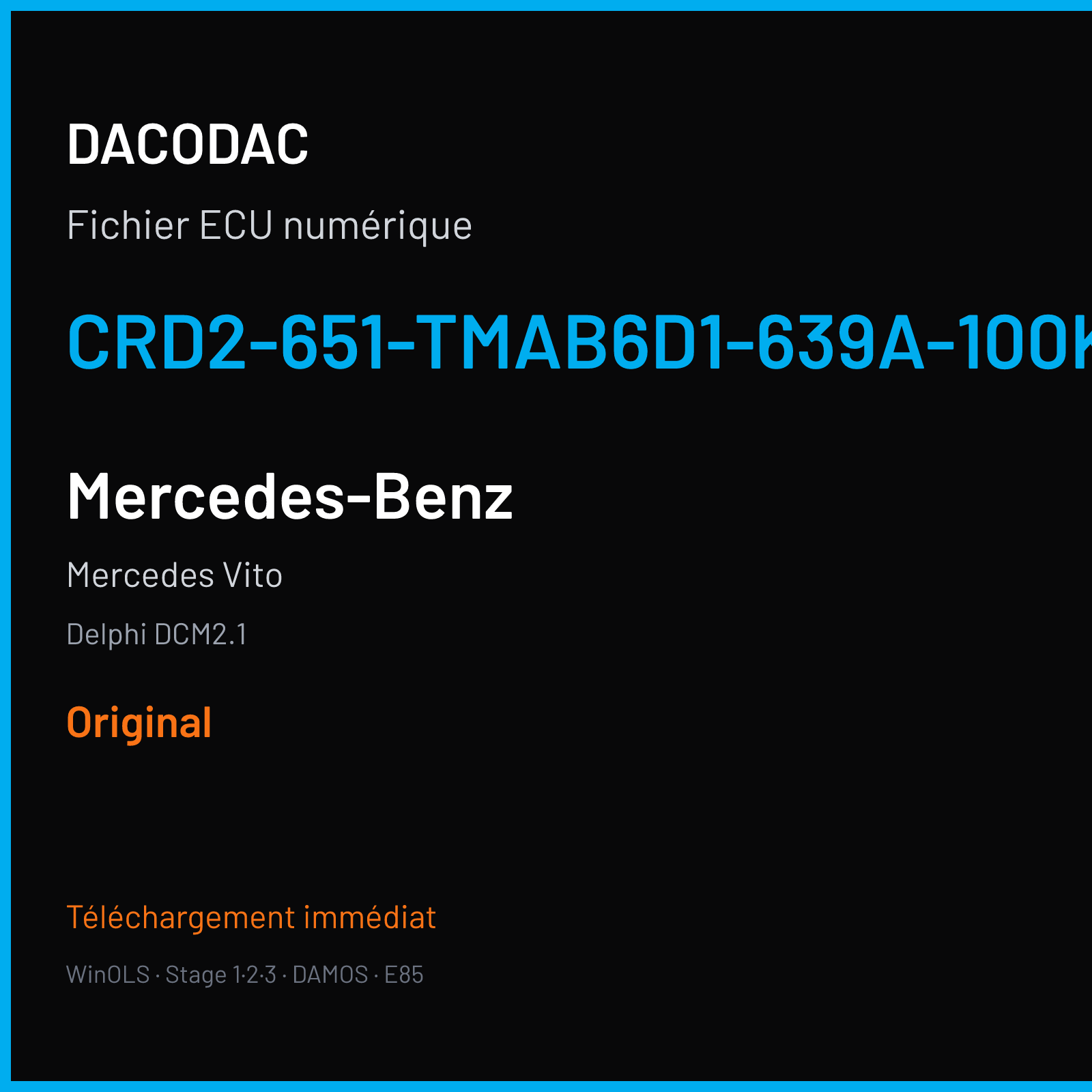 Mercedes Vito (2012) — Delphi DCM2.1 — CRD2-651-TMAB6D1-639A-100KW-4CSLVNTMY11-EU5OP-EF-DS05-00 — Original