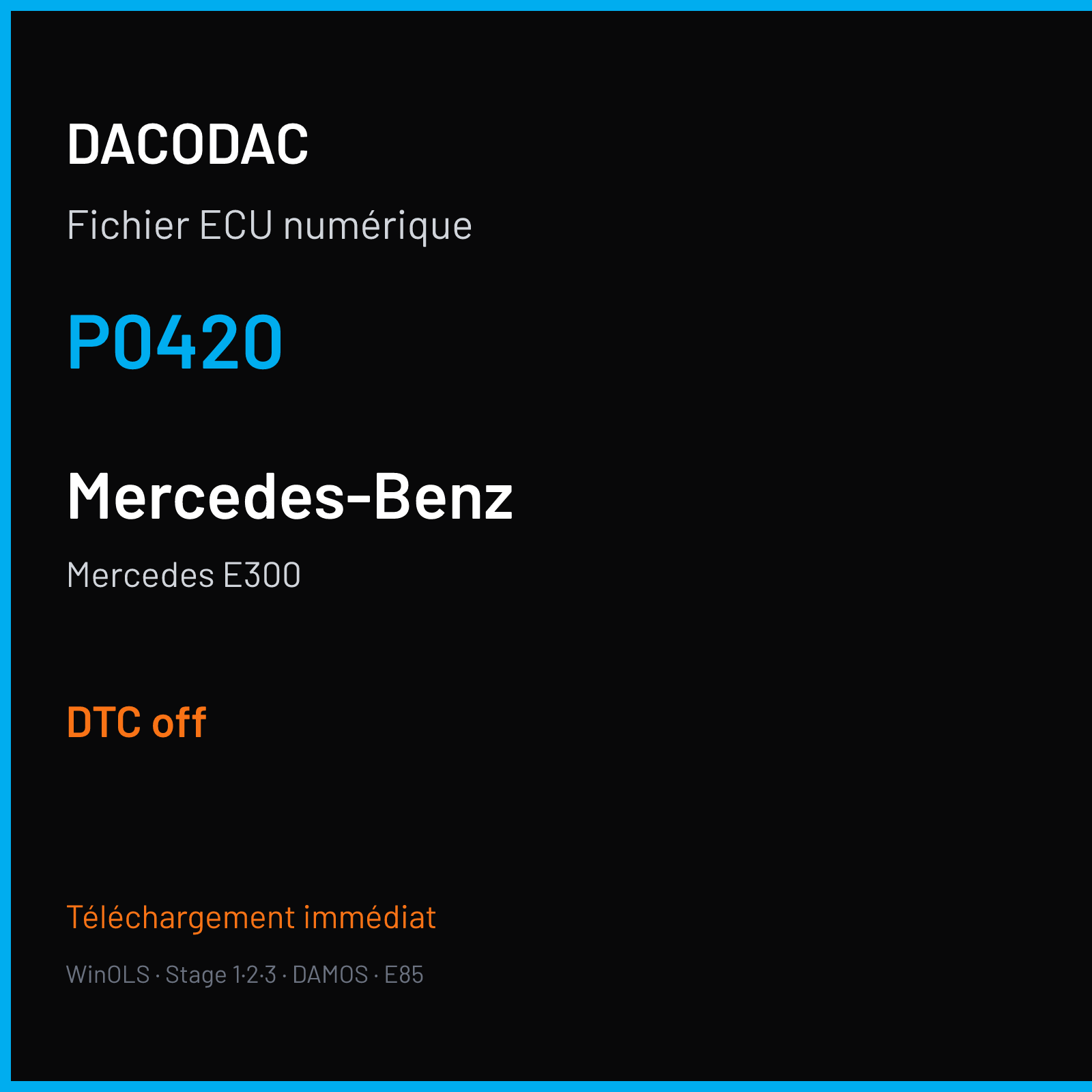 Mercedes E300 — P0420 — DTC off