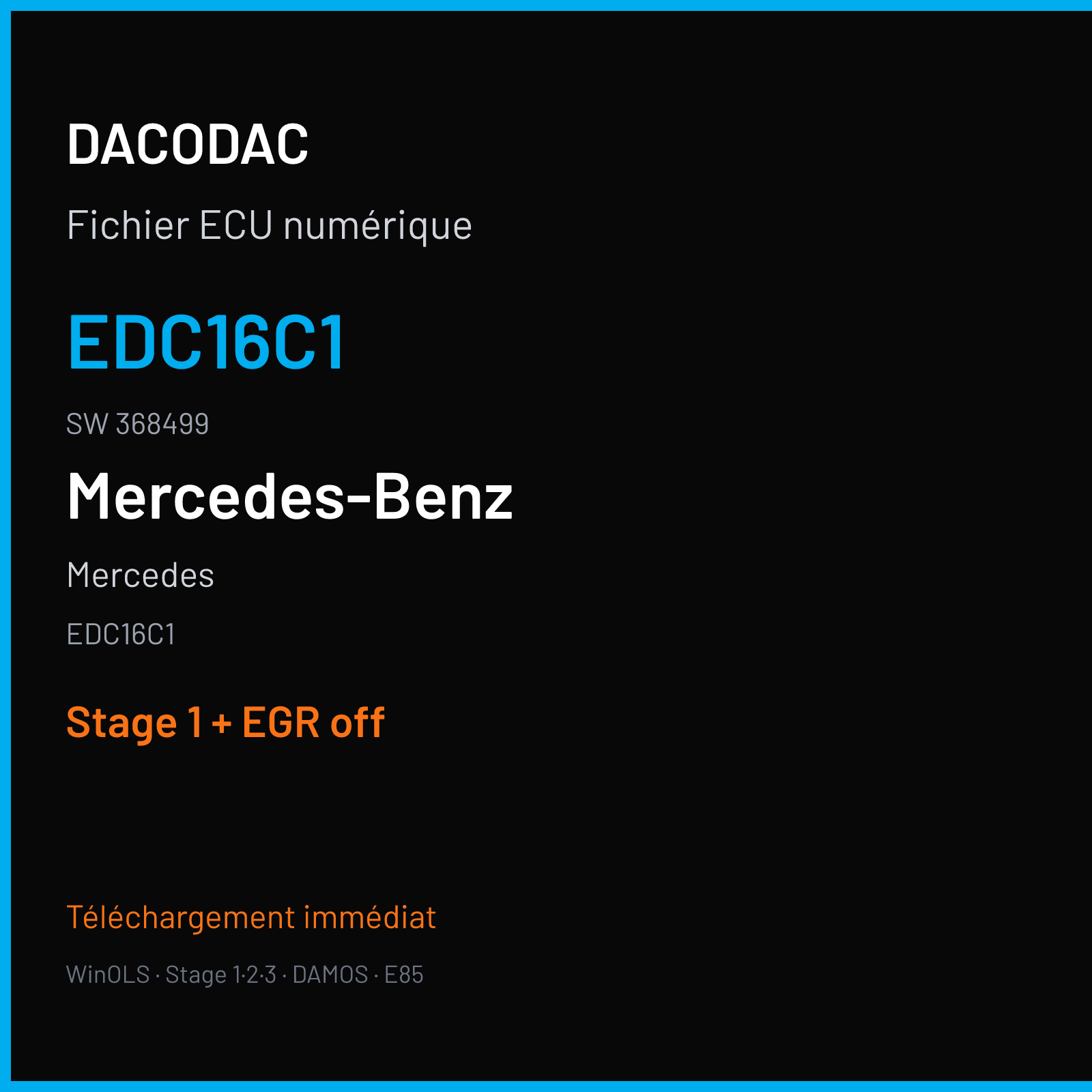 Mercedes — EDC16C1 — EDC16C1 · 368499 — Stage 1 + EGR off