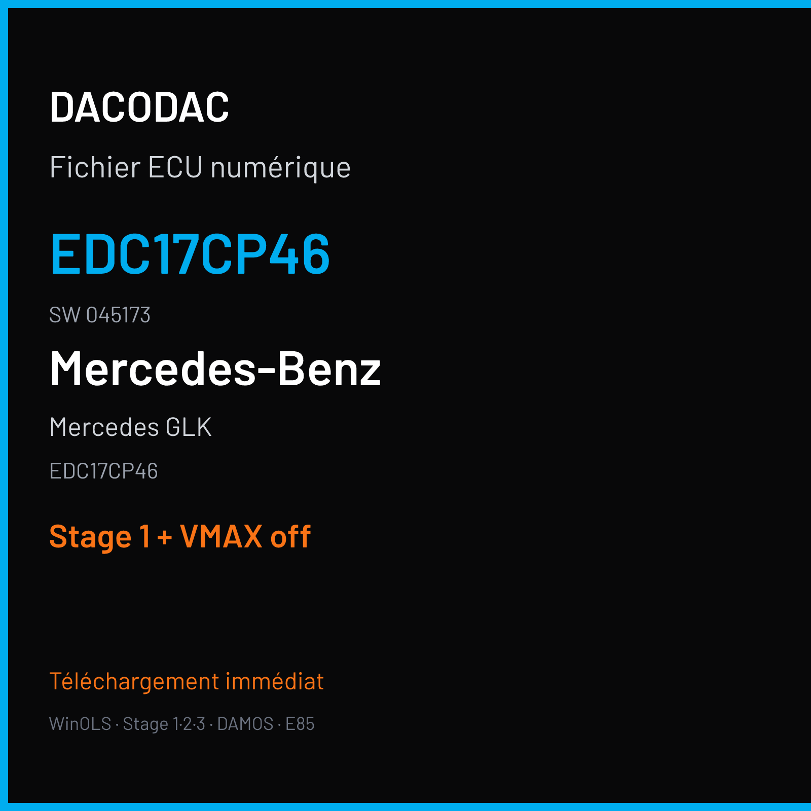 Mercedes GLK (2013) — EDC17CP46 — EDC17CP46 · 045173 — Stage 1 + VMAX off