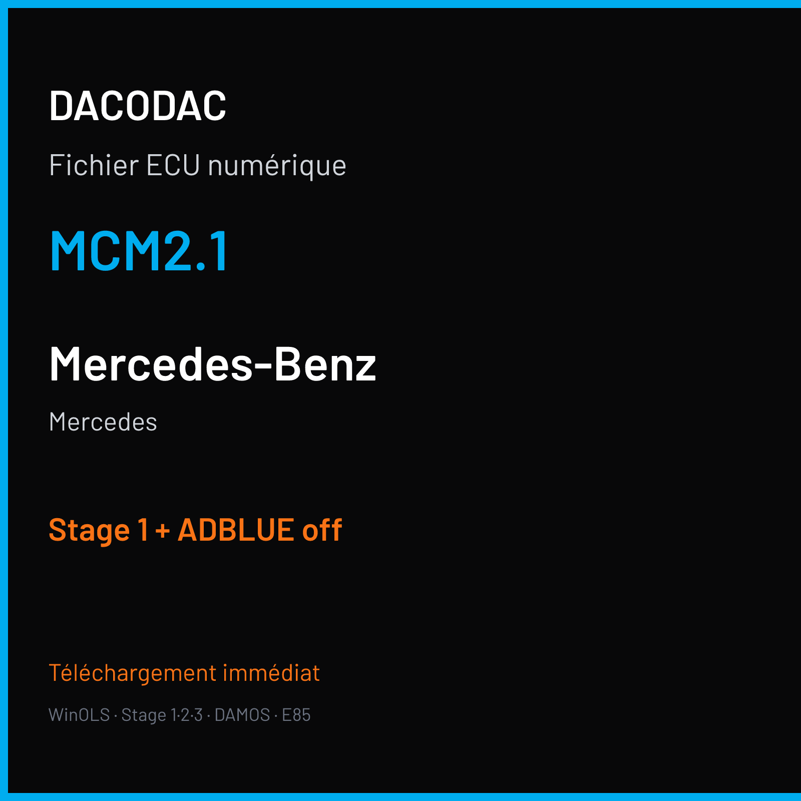 Mercedes (2015) — MCM2.1 — Stage 1 + ADBLUE off
