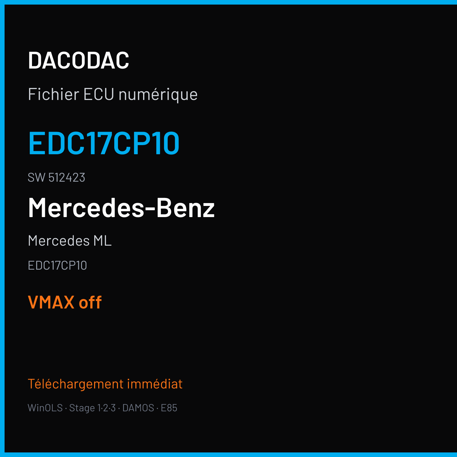 Mercedes ML (2010) — EDC17CP10 — EDC17CP10 · 512423 — VMAX off