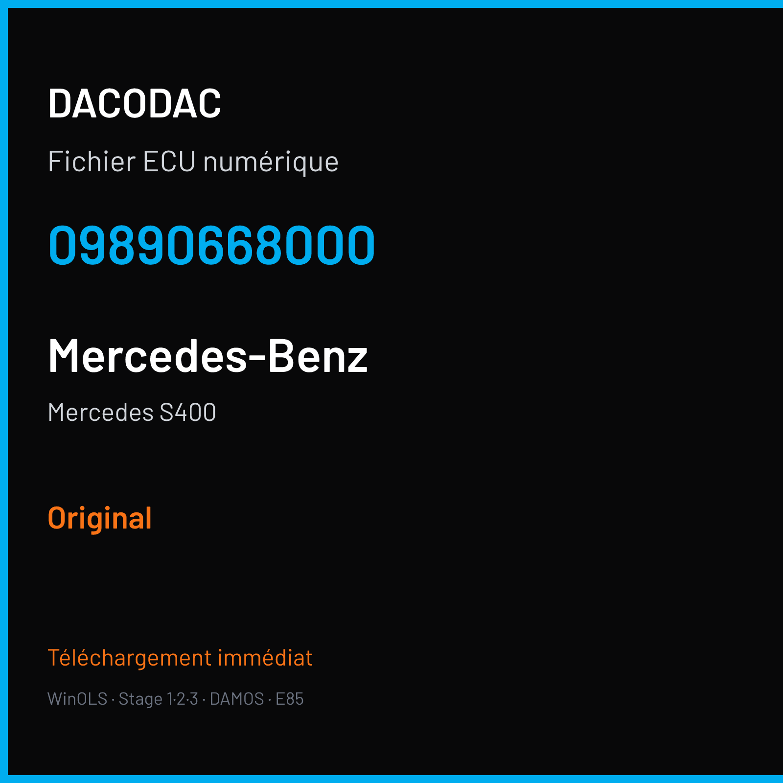 Mercedes S400 — 09890668000 — Original