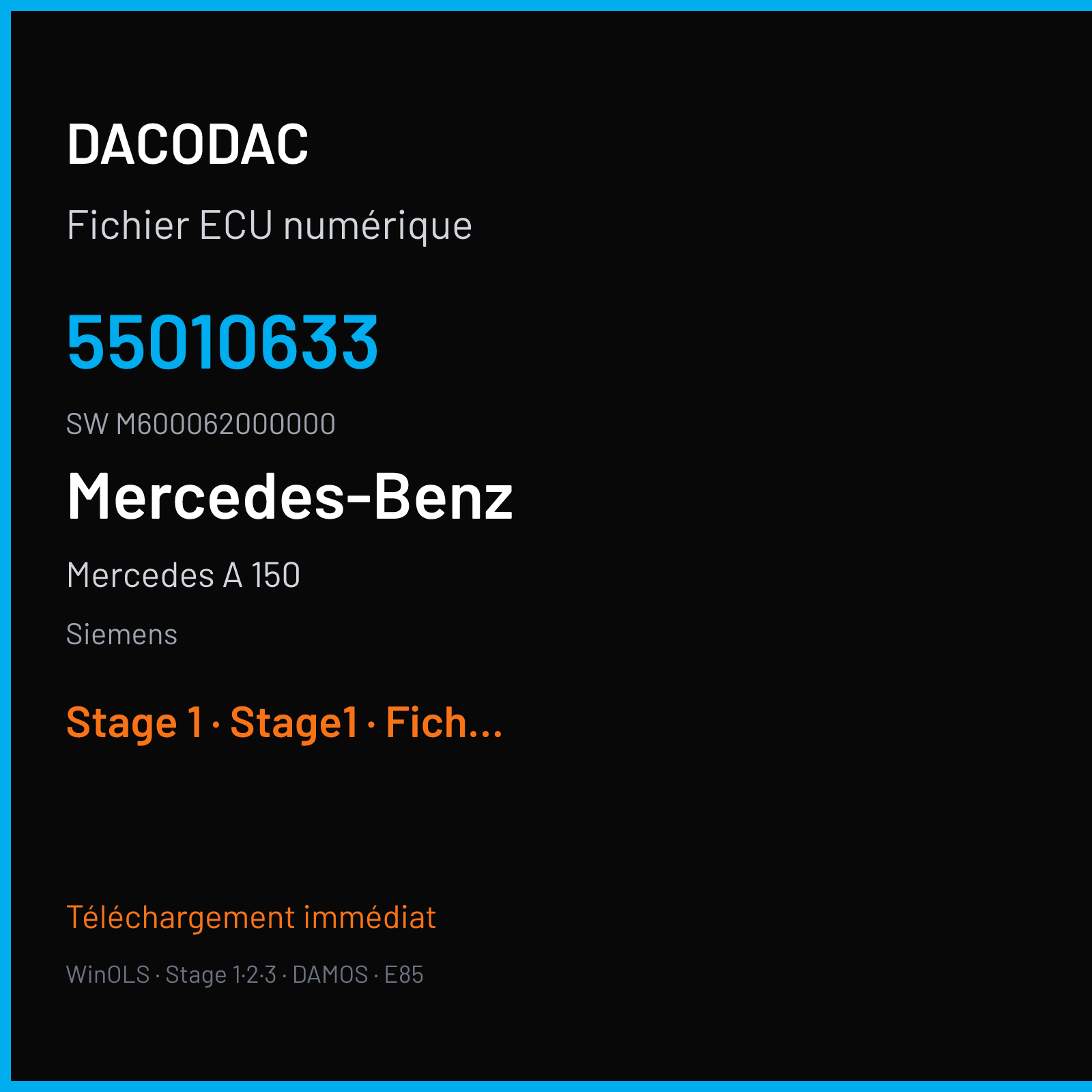 Mercedes A 150 (2006) — Siemens — 55010633 · M600062000000 — Stage 1