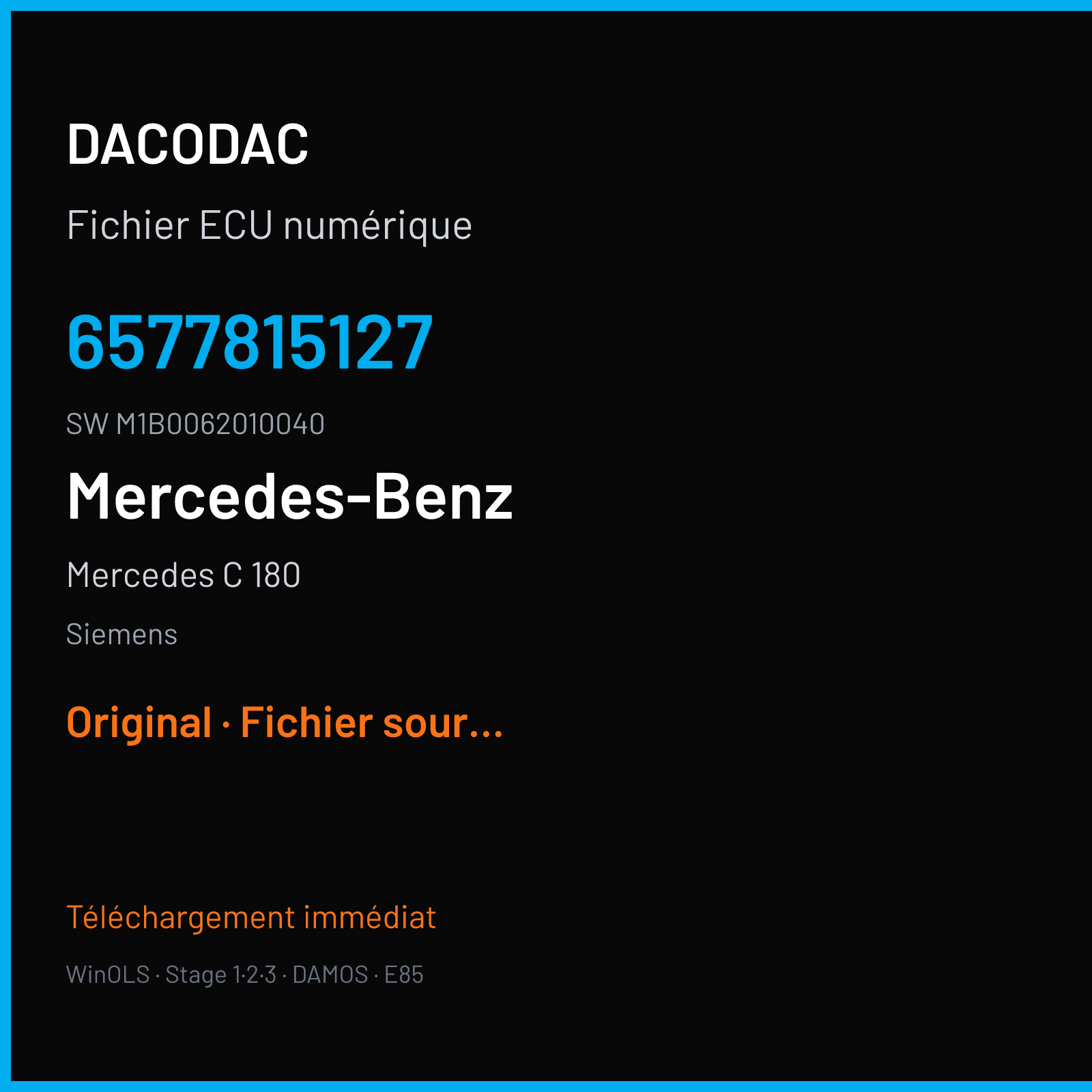 Mercedes C 180 (2001) — Siemens — 6577815127 · M1B0062010040 — Original