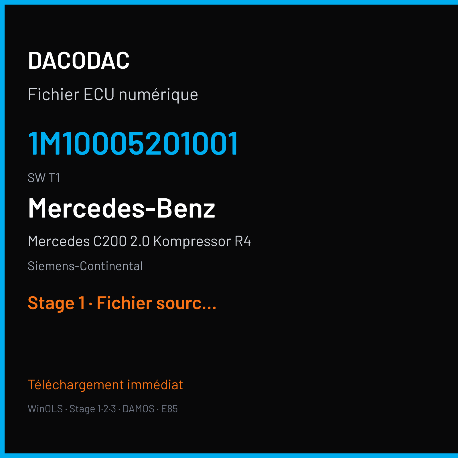 Mercedes C200 2.0 Kompressor R4 (2000) — Siemens-Continental — 1M10005201001 · T1 — Stage 1