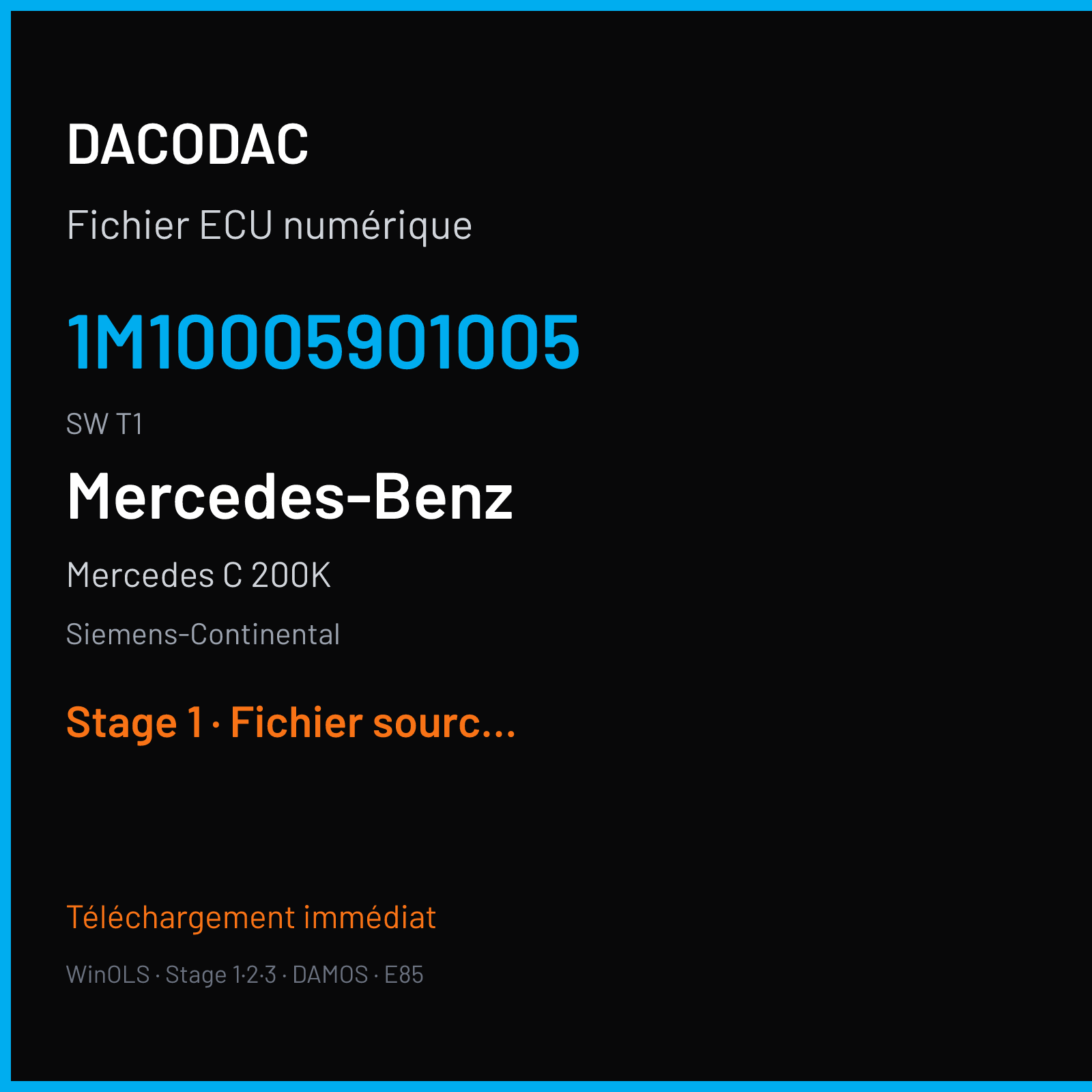 Mercedes C 200K (2001) — Siemens-Continental — 1M10005901005 · T1 — Stage 1