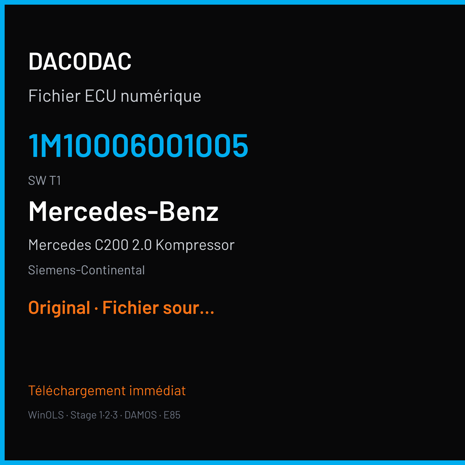 Mercedes C200 2.0 Kompressor (2000) — Siemens-Continental — 1M10006001005 · T1 — Original