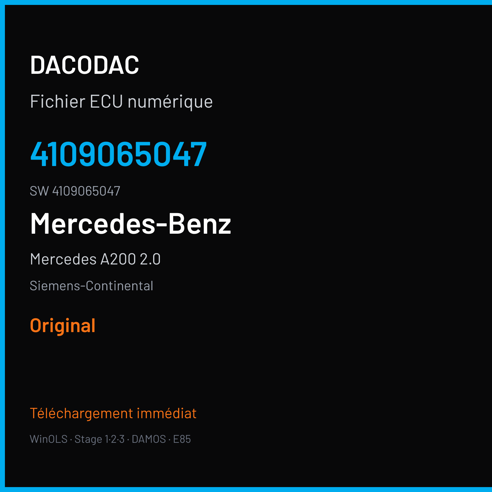Mercedes A200 2.0 136 ch (2007) — Siemens-Continental — 4109065047 · 4109065047 · M60077 Undefined — Original