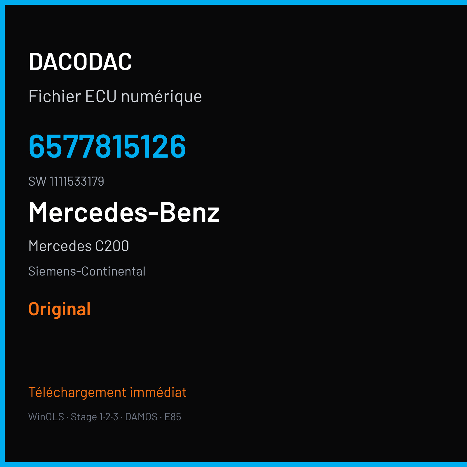 Mercedes C200 197 ch — Siemens-Continental — 6577815126 · 1111533179 · 1M10006201006 — Original