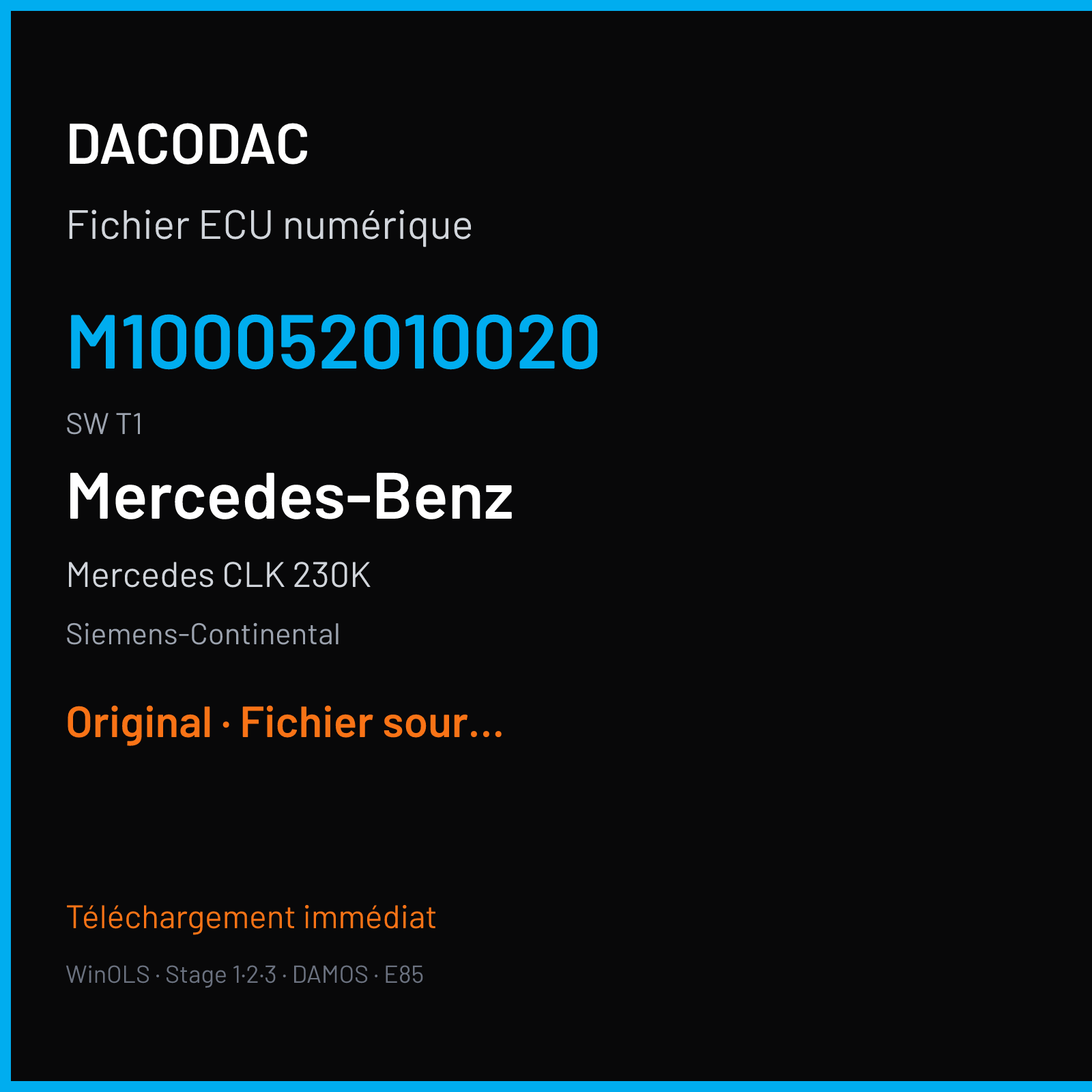 Mercedes CLK 230K (2001) — Siemens-Continental — M100052010020 · T1 — Original