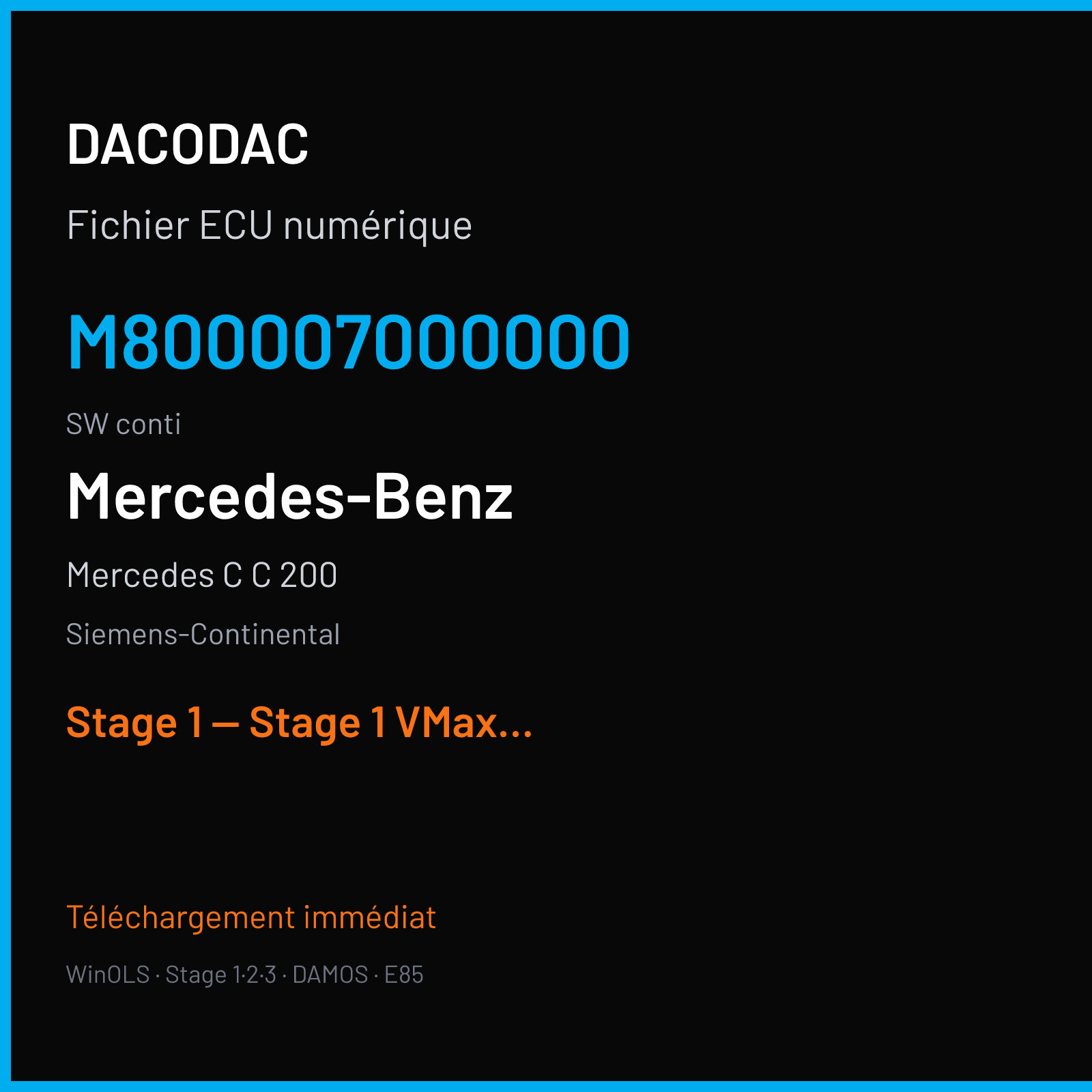 Mercedes C C 200 (2012) — Siemens-Continental — M800007000000 · conti — Stage 1 — Stage 1 VMax OFF