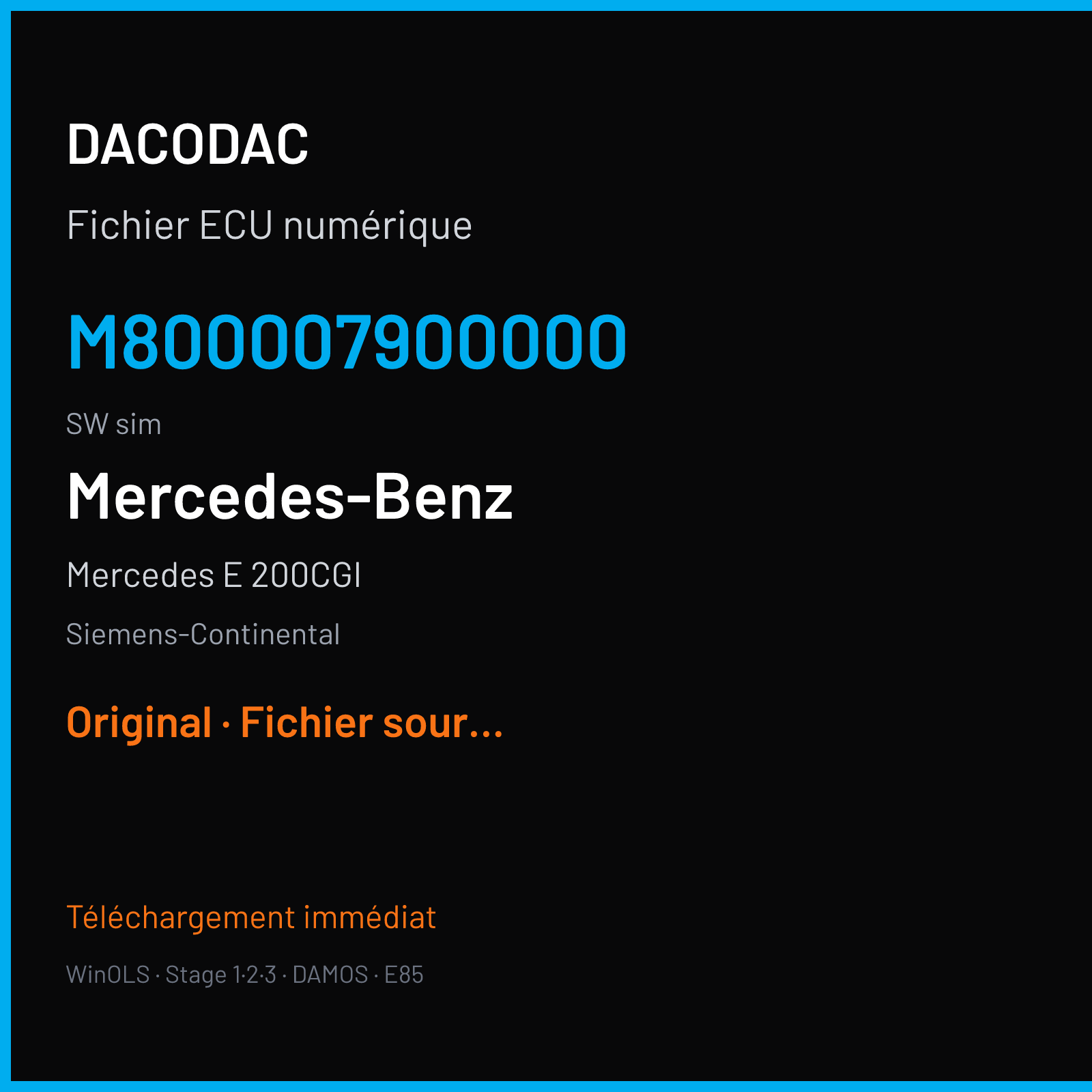 Mercedes E 200CGI (2013) — Siemens-Continental — M800007900000 · sim — Original