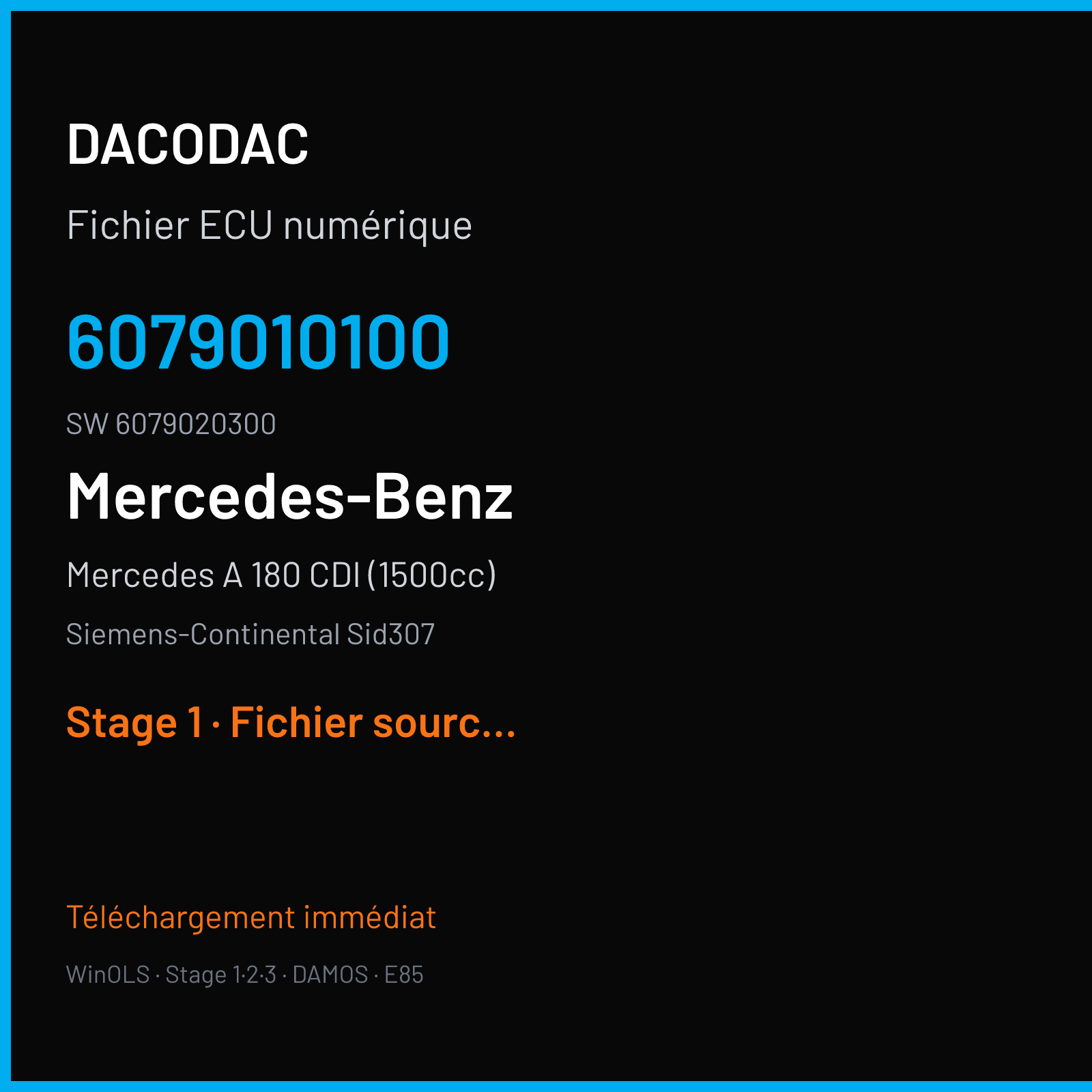 Mercedes A 180 CDI (1500cc) (2014) — Siemens-Continental Sid307 — 6079010100 · 6079020300 — Stage 1