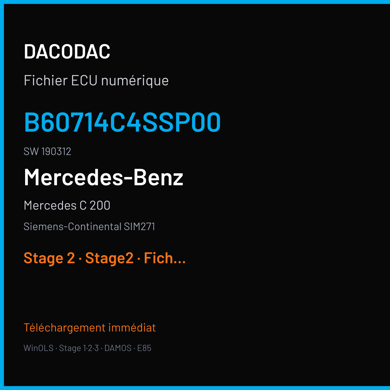 Mercedes C 200 (2010) — Siemens-Continental SIM271 — B60714C4SSP00 · 190312 — Stage 2