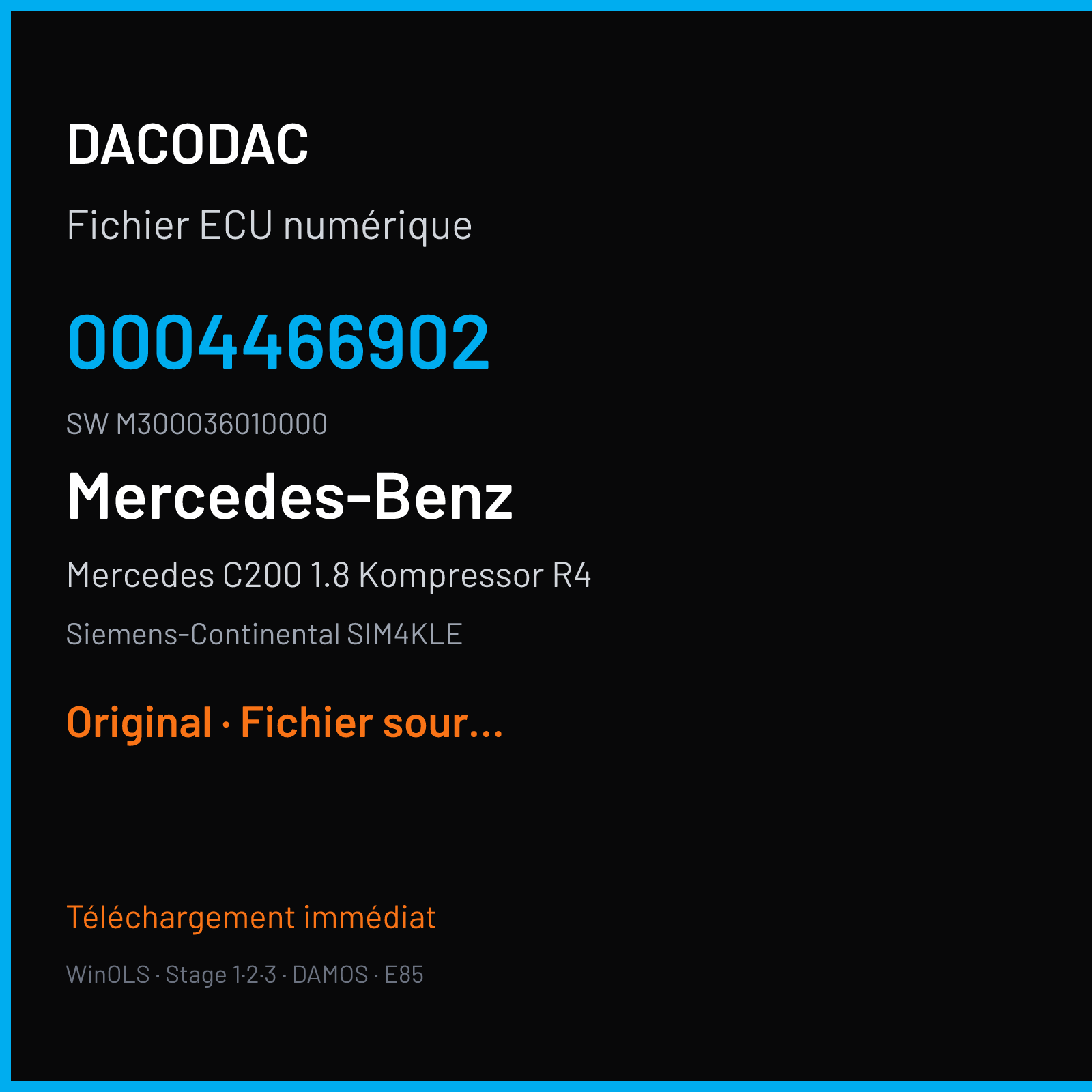 Mercedes C200 1.8 Kompressor R4 (2004) — Siemens-Continental SIM4KLE — 0004466902 · M300036010000 — Original