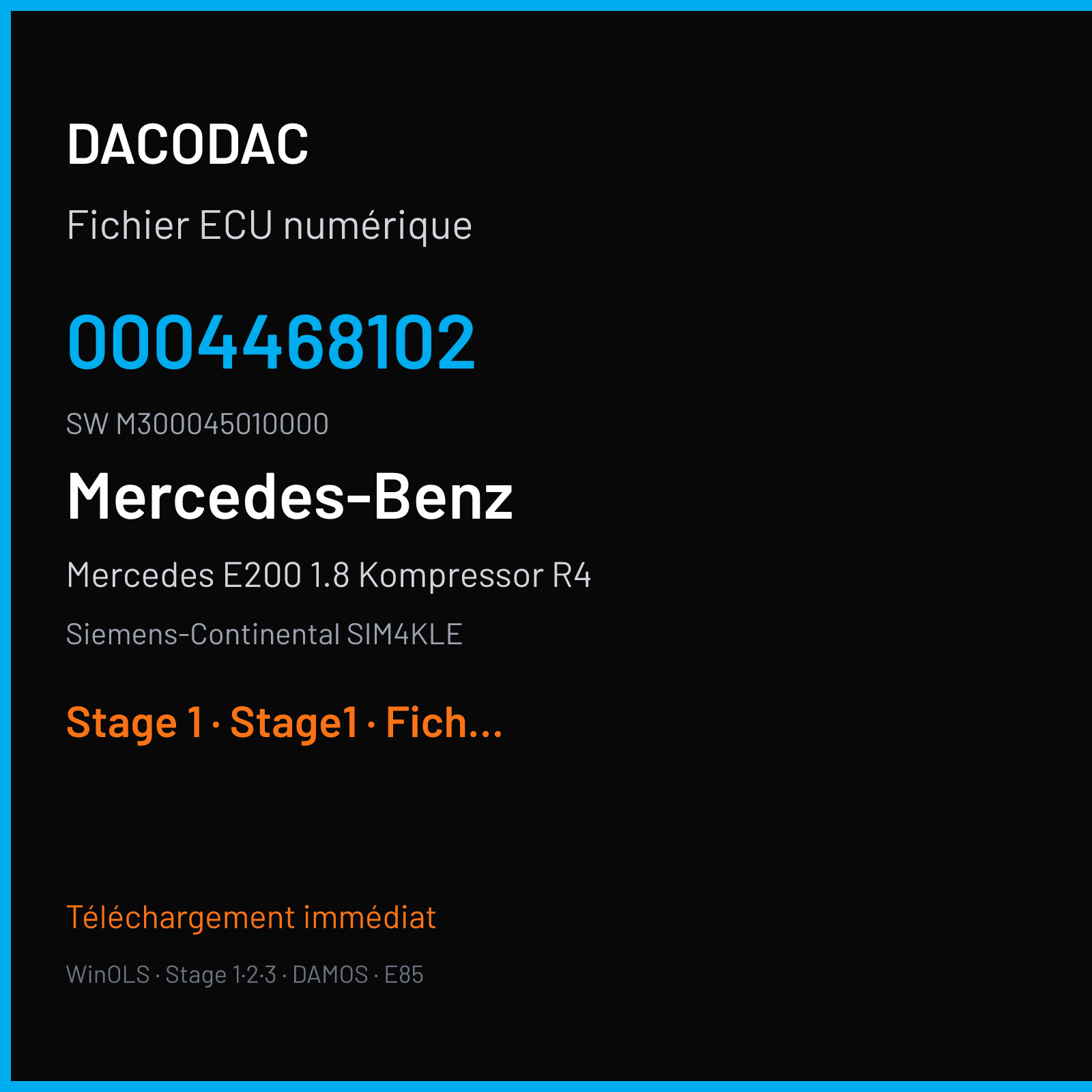 Mercedes E200 1.8 Kompressor R4 (2005) — Siemens-Continental SIM4KLE — 0004468102 · M300045010000 — Stage 1