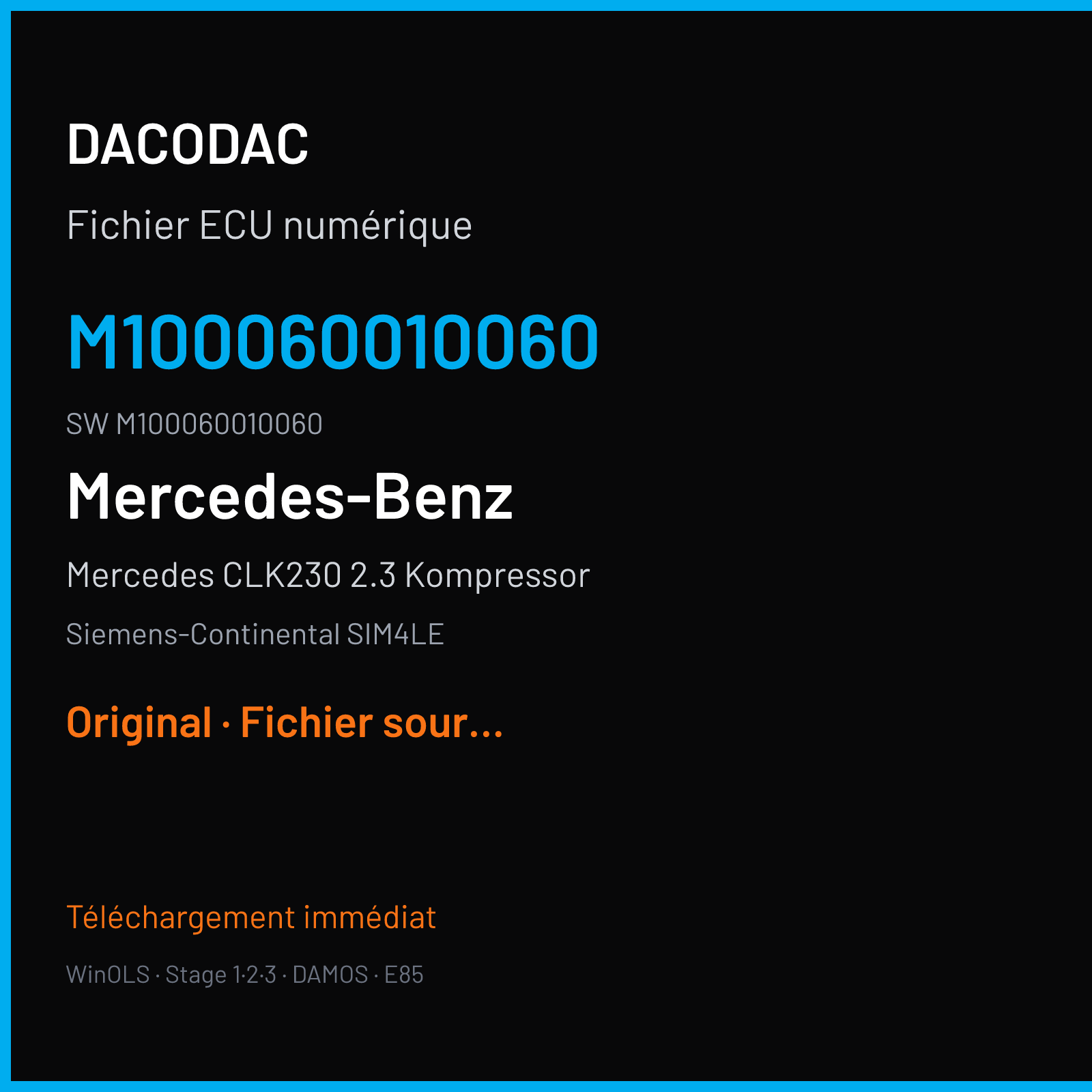 Mercedes CLK230 2.3 Kompressor (2002) — Siemens-Continental SIM4LE — M100060010060 · M100060010060 — Original