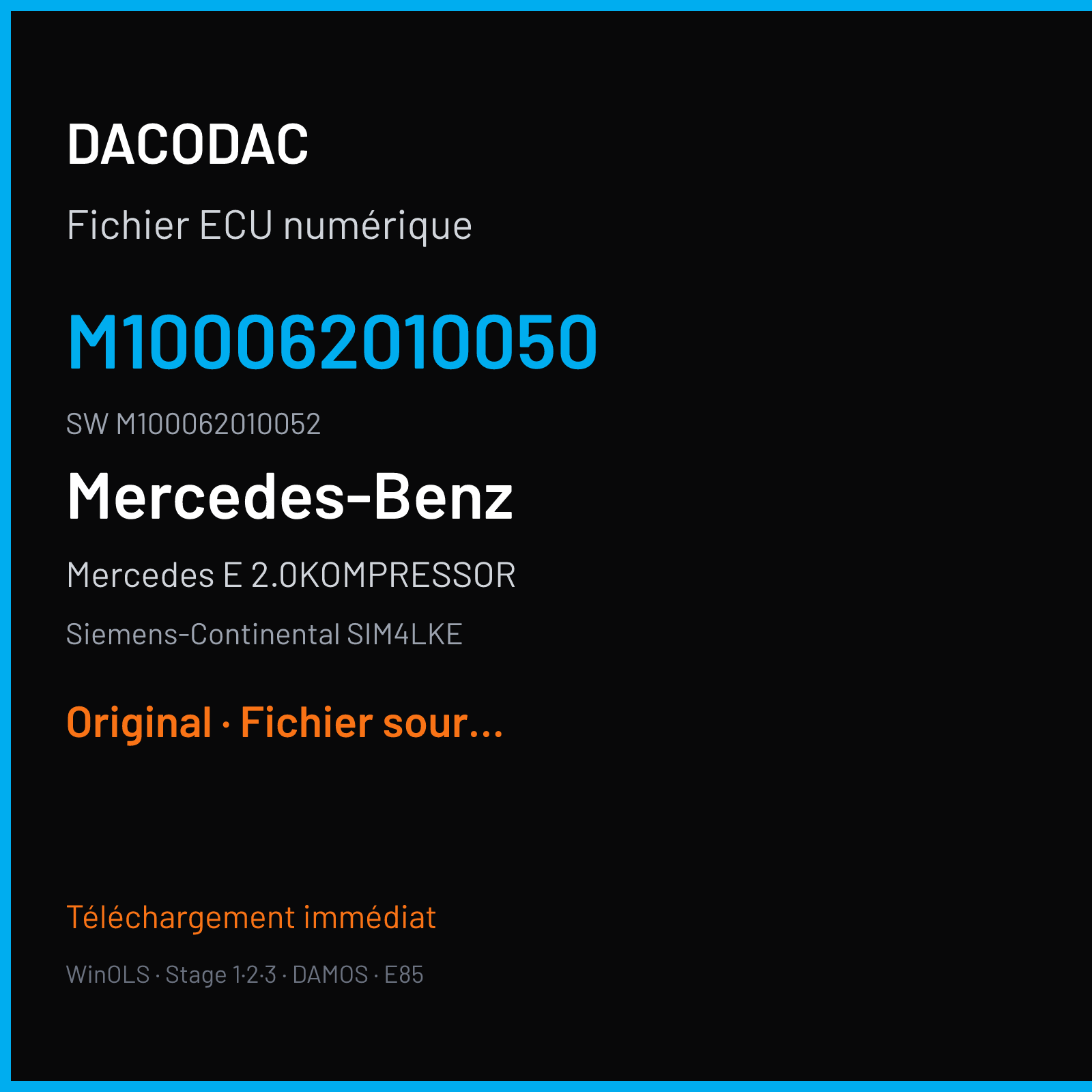 Mercedes E 2.0KOMPRESSOR (2002) — Siemens-Continental SIM4LKE — M100062010050 · M100062010052 — Original