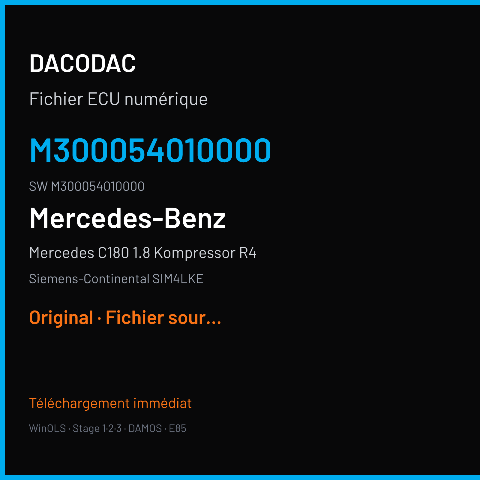 Mercedes C180 1.8 Kompressor R4 (2008) — Siemens-Continental SIM4LKE — M300054010000 · M300054010000 — Original
