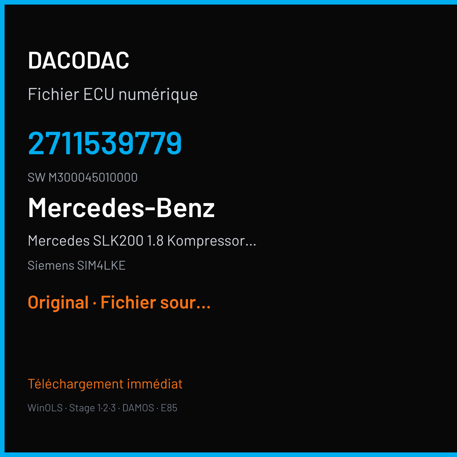 Mercedes SLK200 1.8 Kompressor R4 (2004) — Siemens SIM4LKE — 2711539779 · M300045010000 — Original