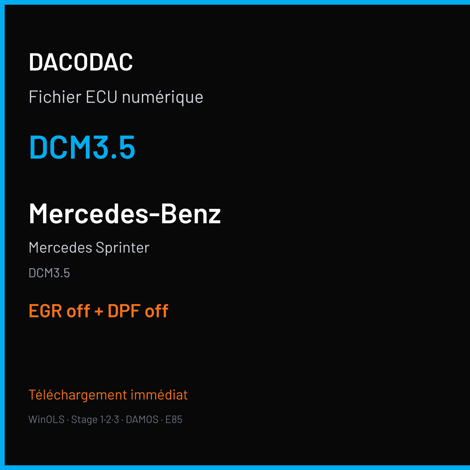 Mercedes Sprinter (2012) — DCM3.5 — DCM3.5 — EGR off + DPF off