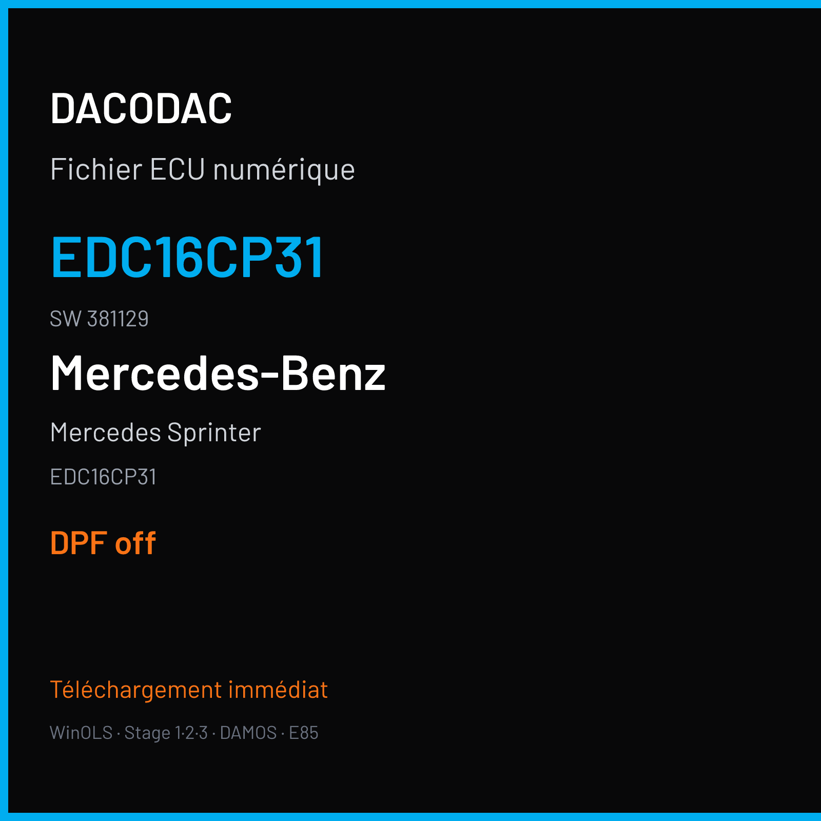 Mercedes Sprinter (2006) — EDC16CP31 — EDC16CP31 · 381129 — DPF off