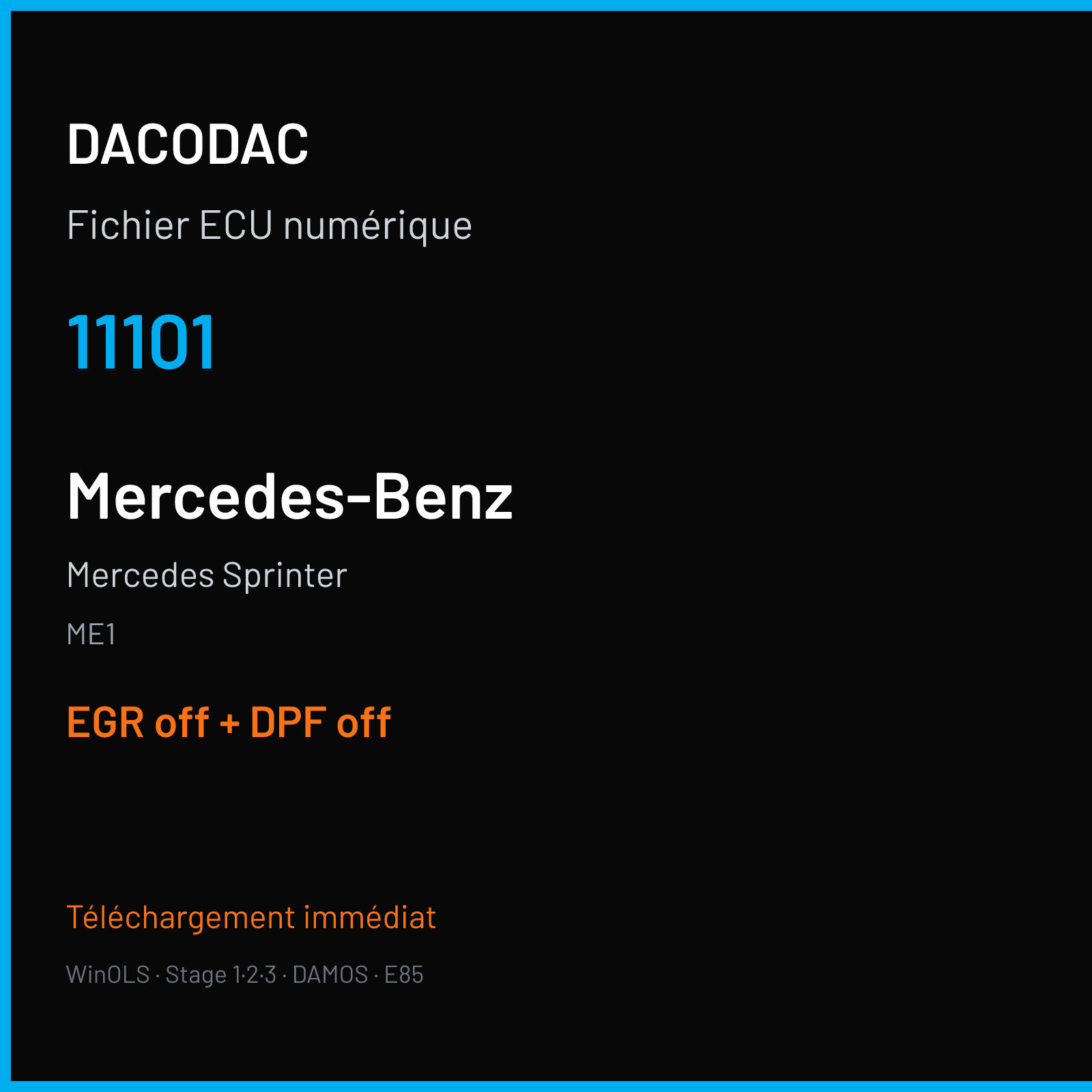 Mercedes Sprinter (2010) — ME1 — 11101 — EGR off + DPF off
