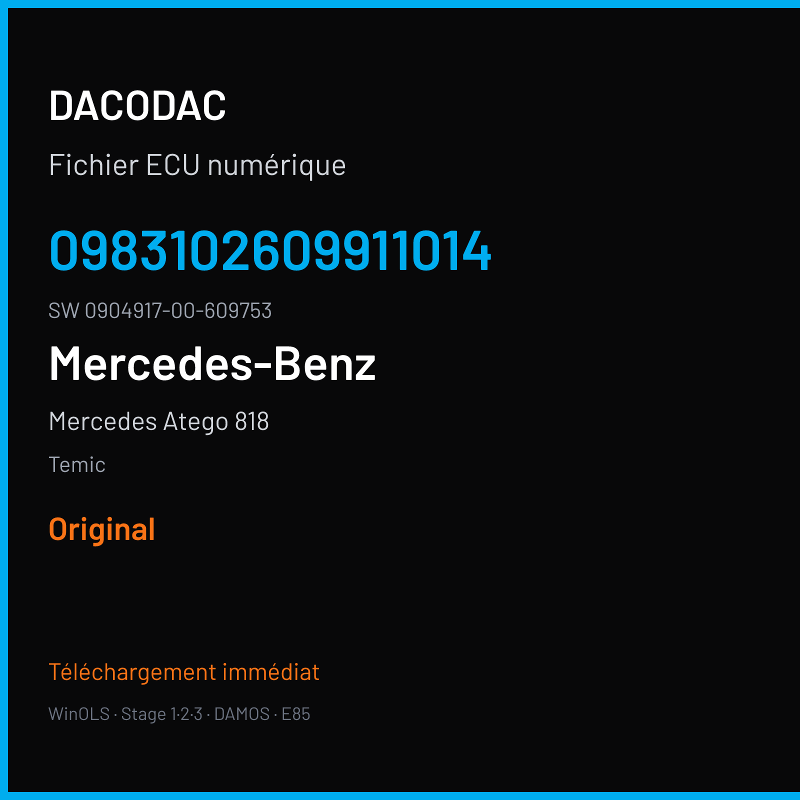 Mercedes Atego 818 177 ch (2006) — Temic — 0983102609911014 · 0904917-00-609753 · 028000134400055 A0424471940 — Original