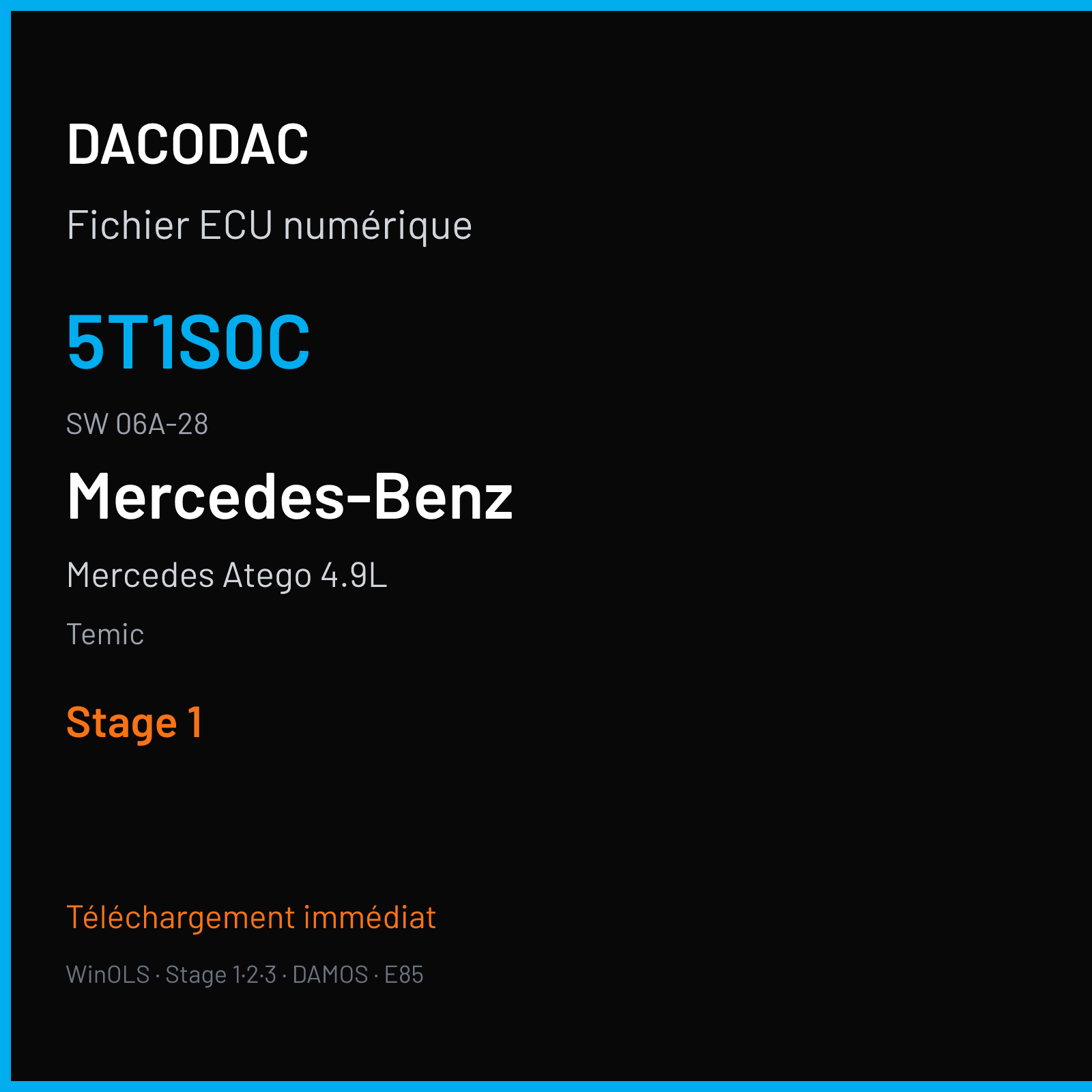 Mercedes Atego 4.9L 177 ch (2007) — Temic — 5T1S0C · 06A-28 · 06A ZGS 003 — Stage 1