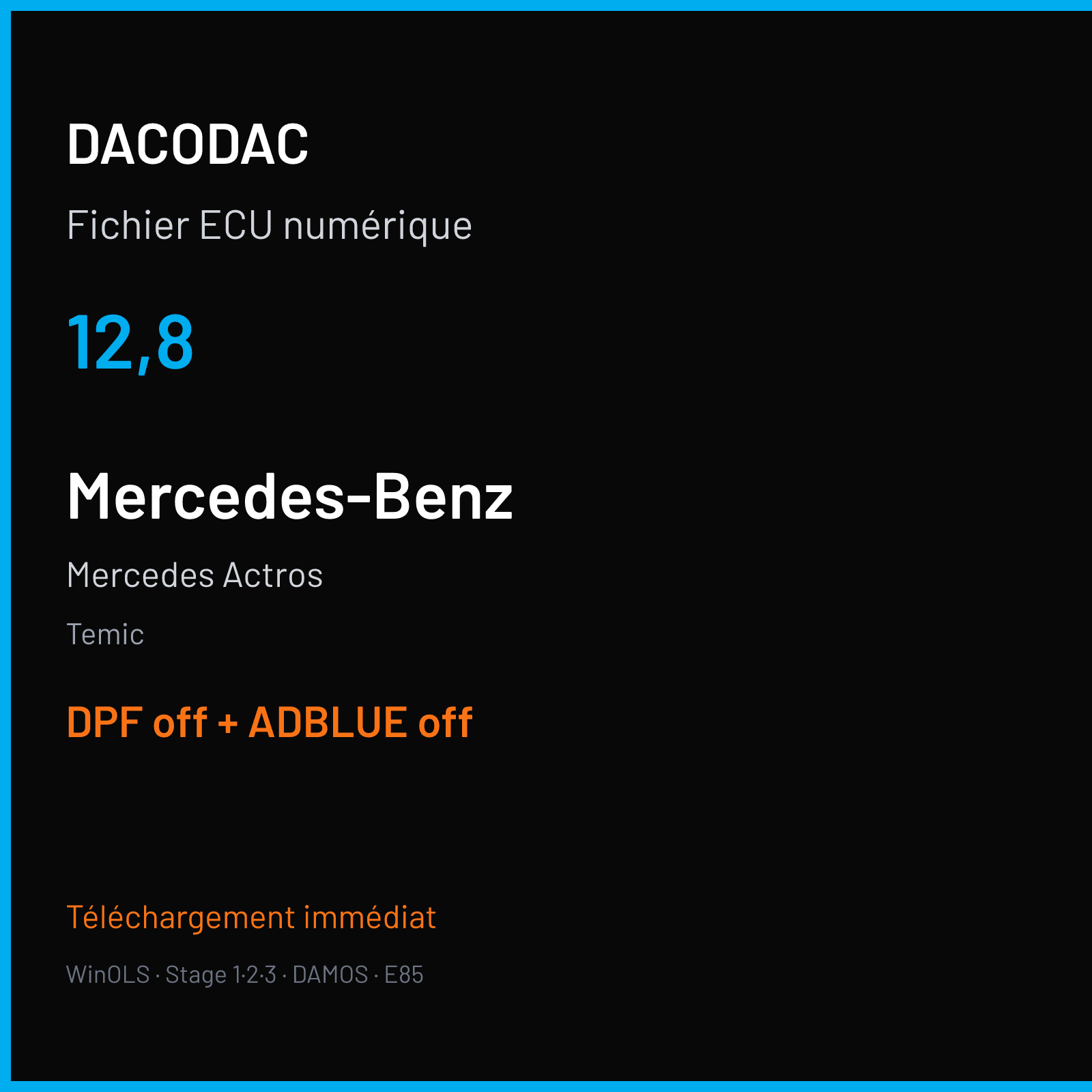 Mercedes Actros (2016) — Temic — 12,8 — DPF off + ADBLUE off