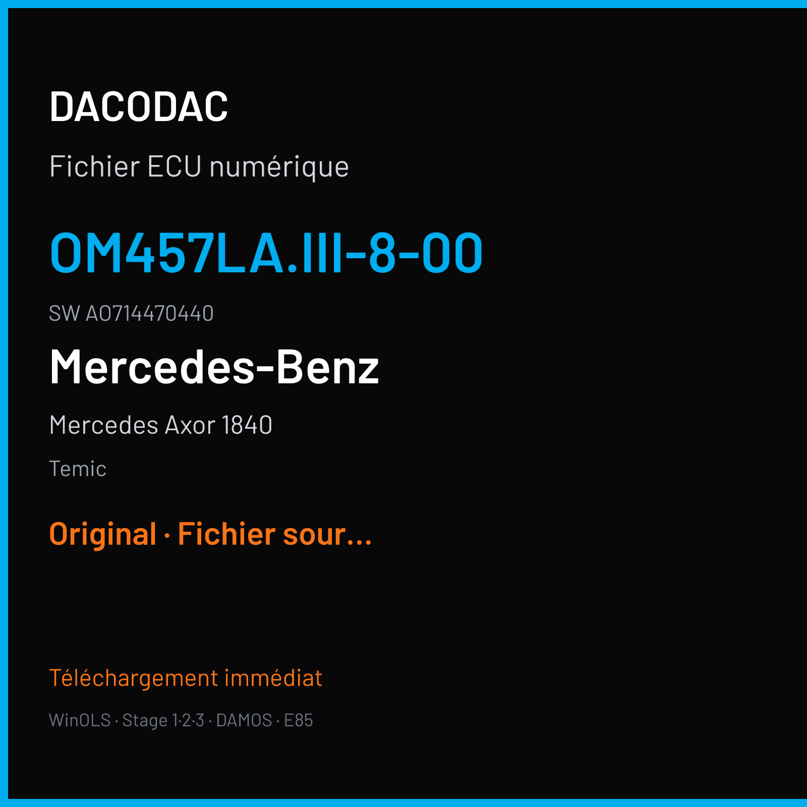 Mercedes Axor 1840 420 ch (2006) — Temic — OM457LA.III-8-00 · AO714470440 · 06A — Original