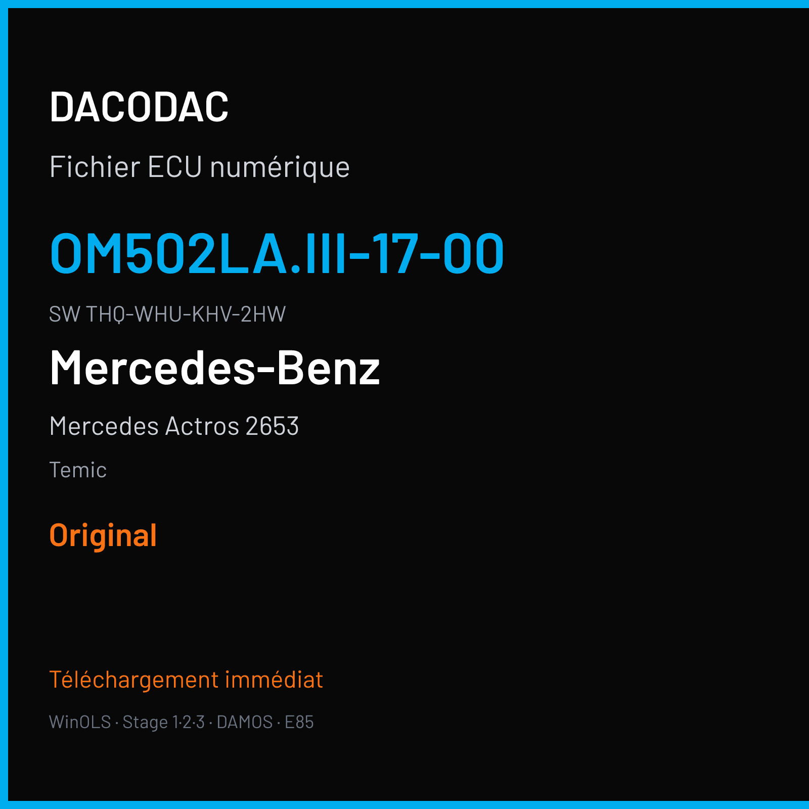 Mercedes Actros 2653 530 ch (2001) — Temic — OM502LA.III-17-00 · THQ-WHU-KHV-2HW · 56E ZGS 003 — Original