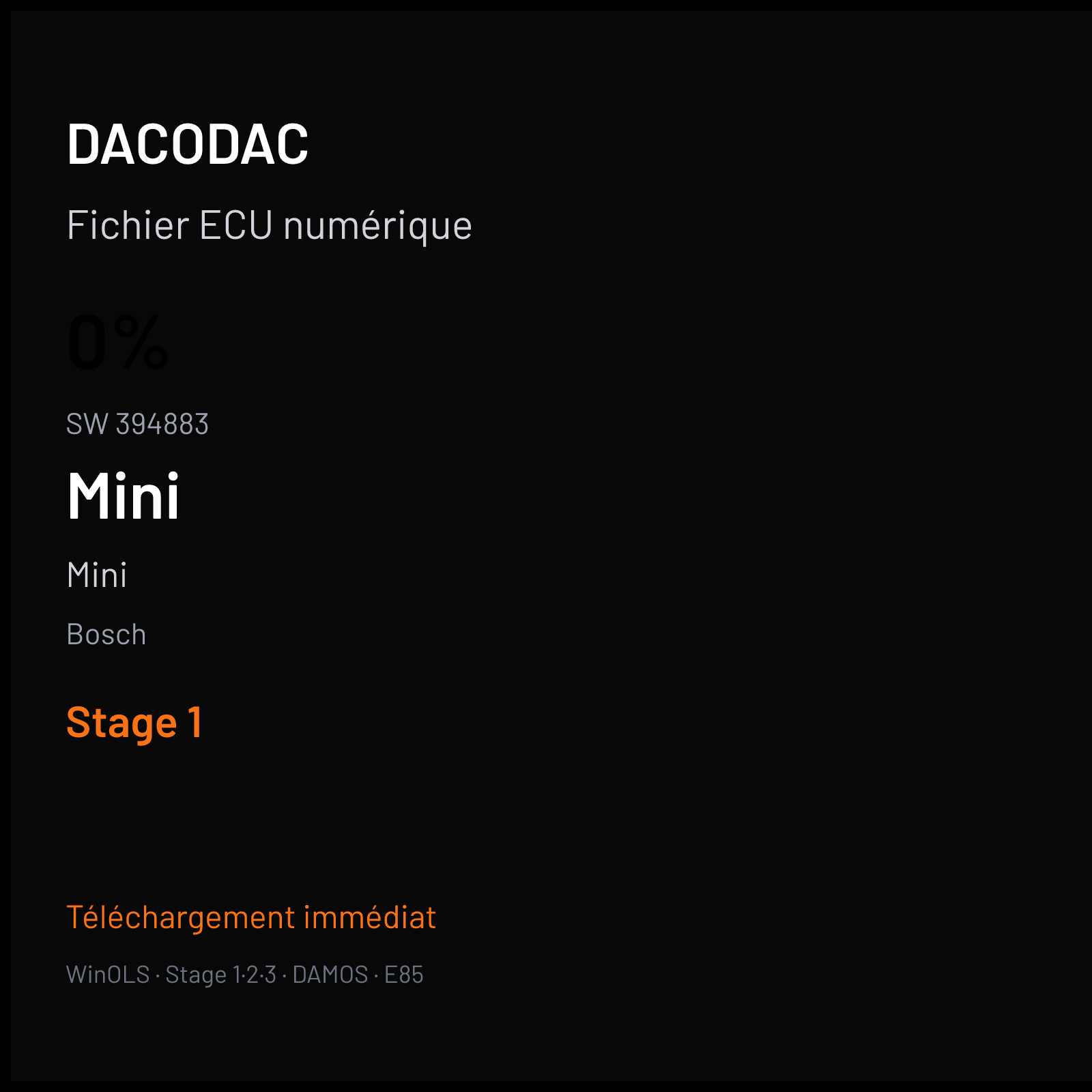 Mini (2008) — Bosch — 0% · 394883 — Stage 1