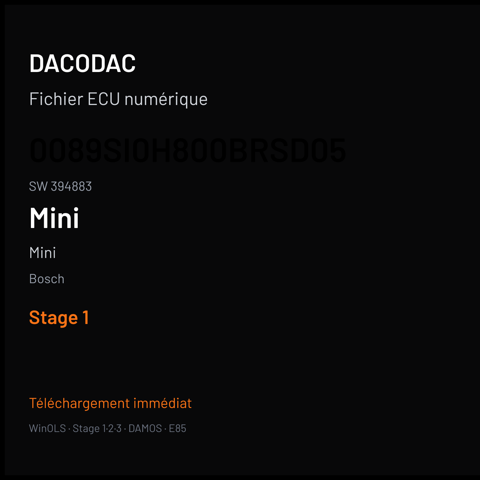 Mini — Bosch — 0089SI0H800BRSD05 · 394883 — Stage 1