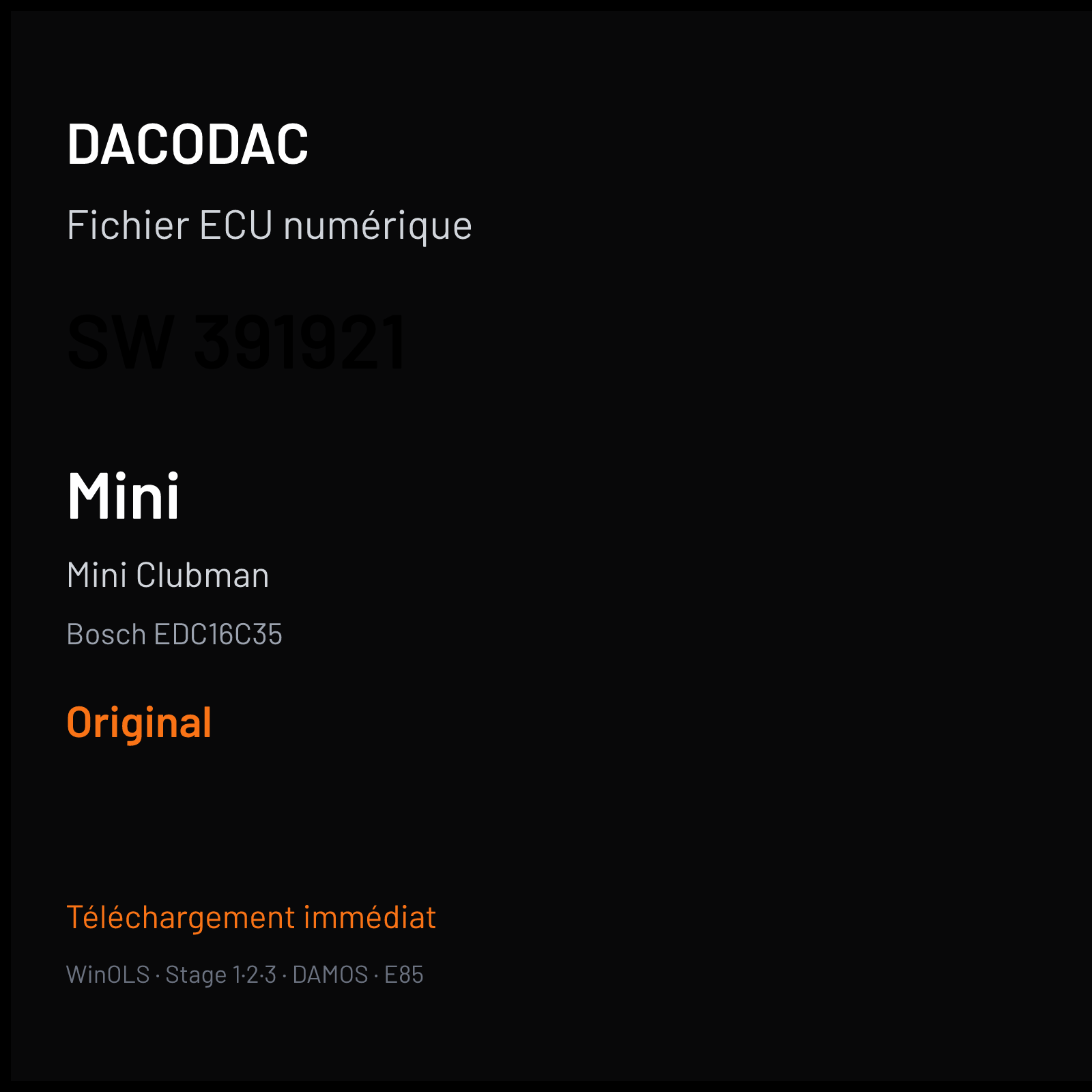 Mini Clubman (2008) — Bosch EDC16C35 — 391921 — Original