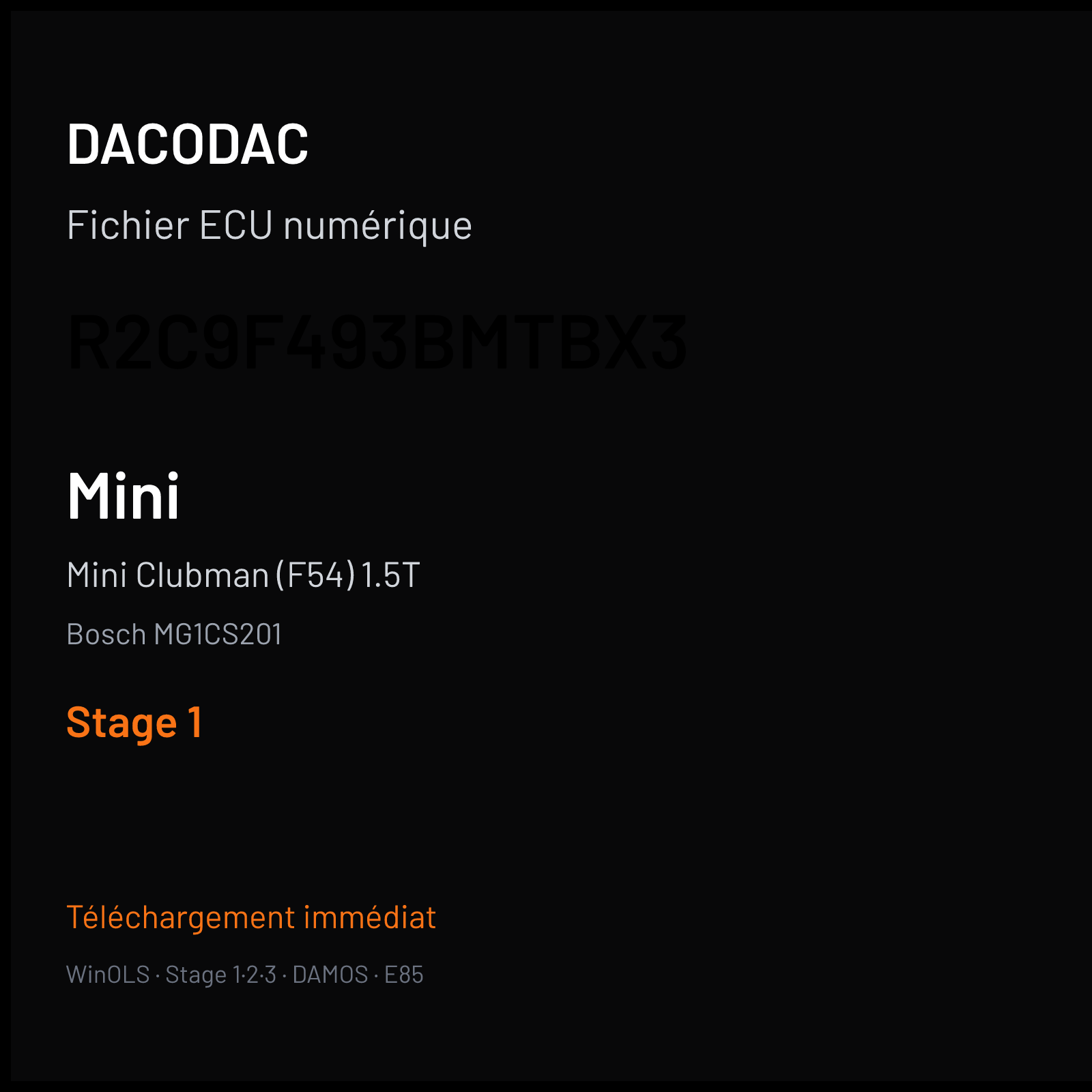 Mini Clubman (F54) 1.5T (2019) — Bosch MG1CS201 — R2C9F493BMTBX3 — Stage 1