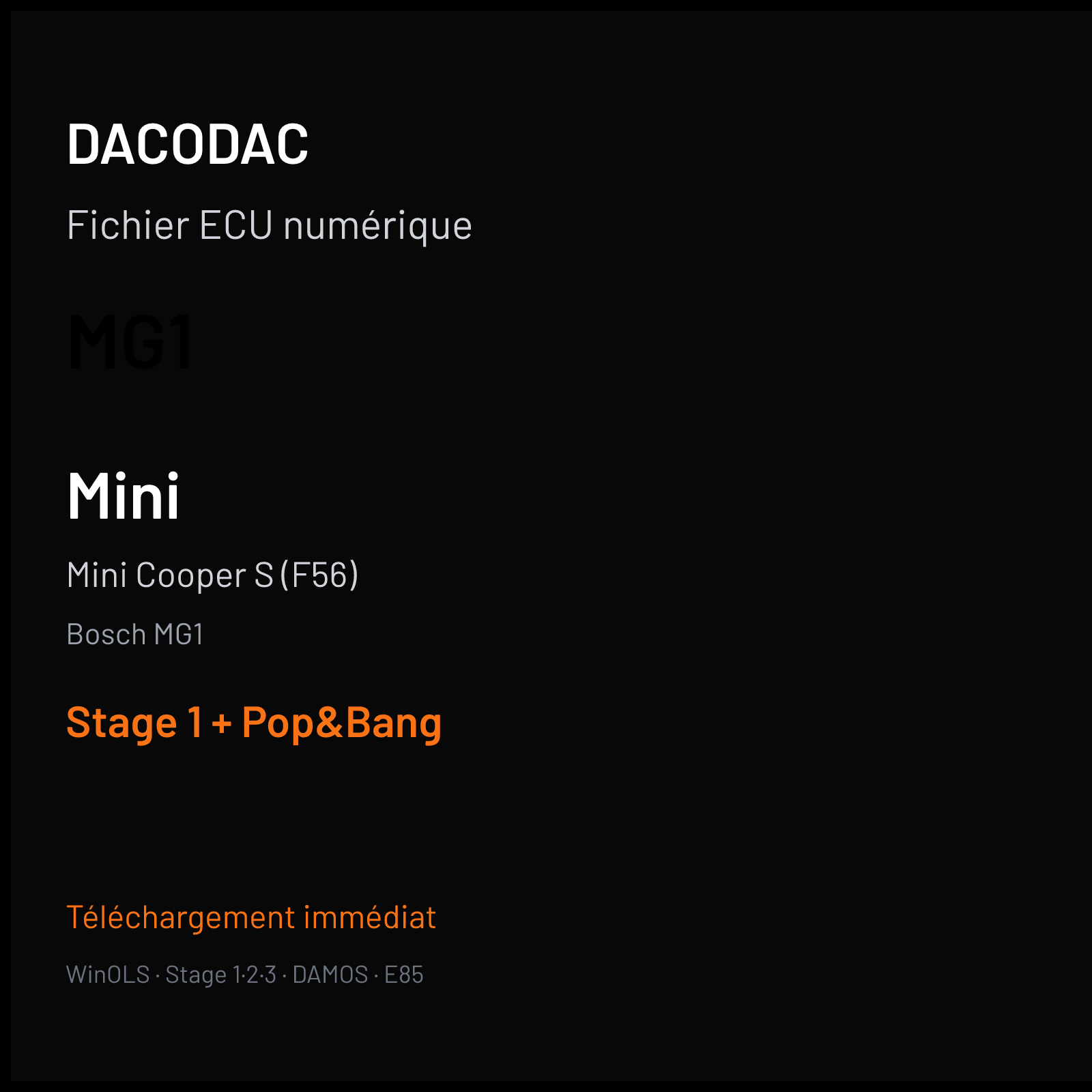 Mini Cooper S (F56) (2018) — Bosch MG1 — MG1 — Stage 1 + Pop&Bang