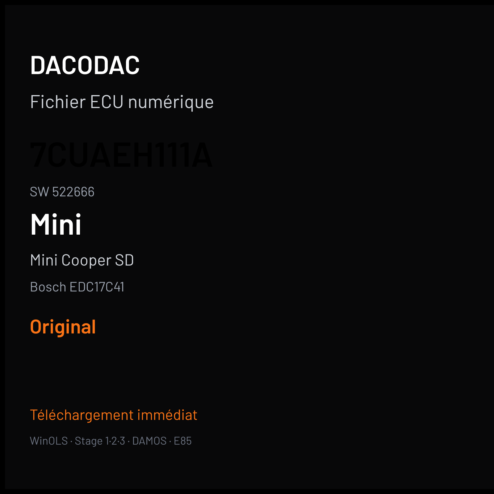 Mini Cooper SD (2014) — Bosch EDC17C41 — 7CUAEH111A · 522666 — Original