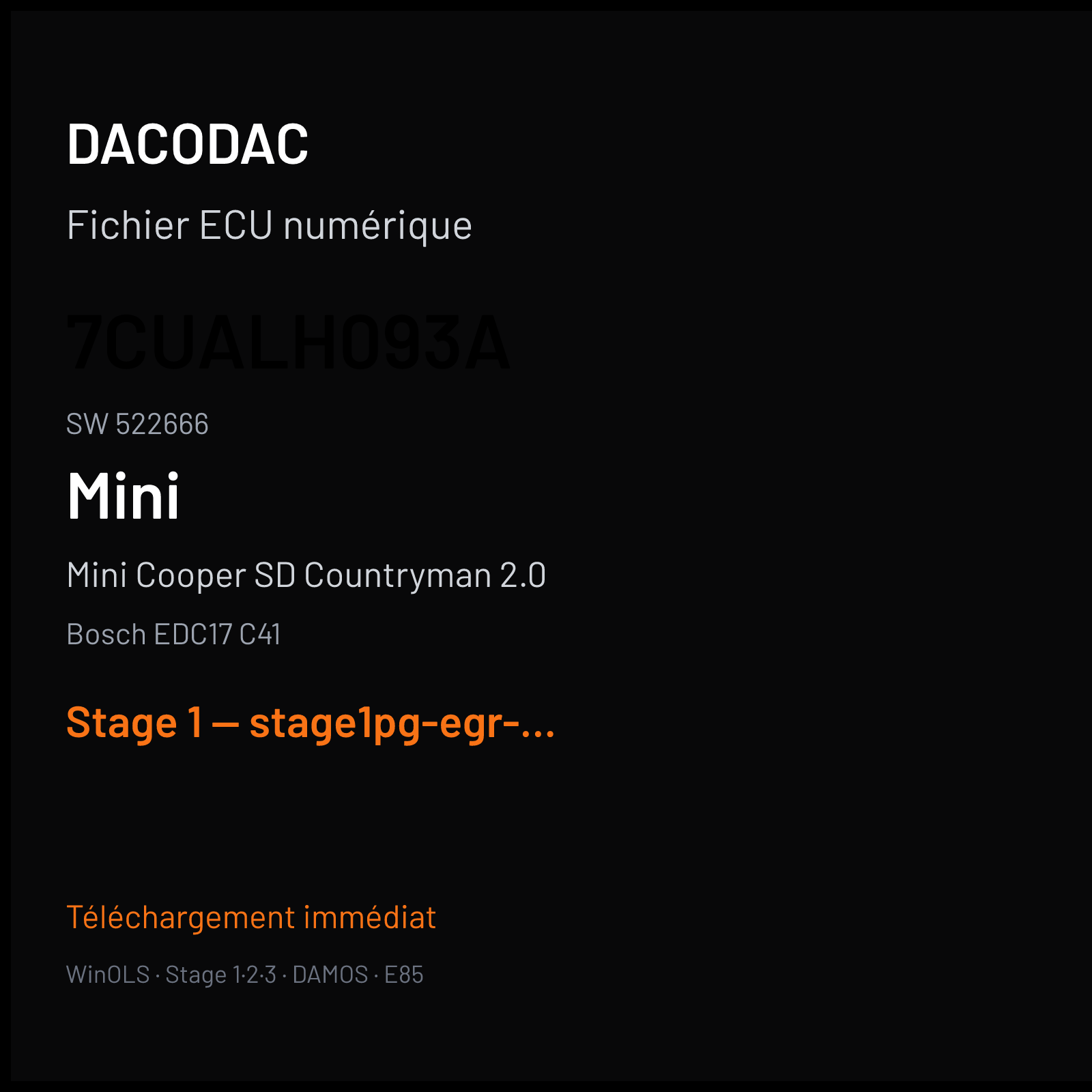 Mini Cooper SD Countryman 2.0 — Bosch EDC17 C41 — 7CUALH093A · 522666 — Stage 1 — stage1pg-egr-dpf - try earlier torque