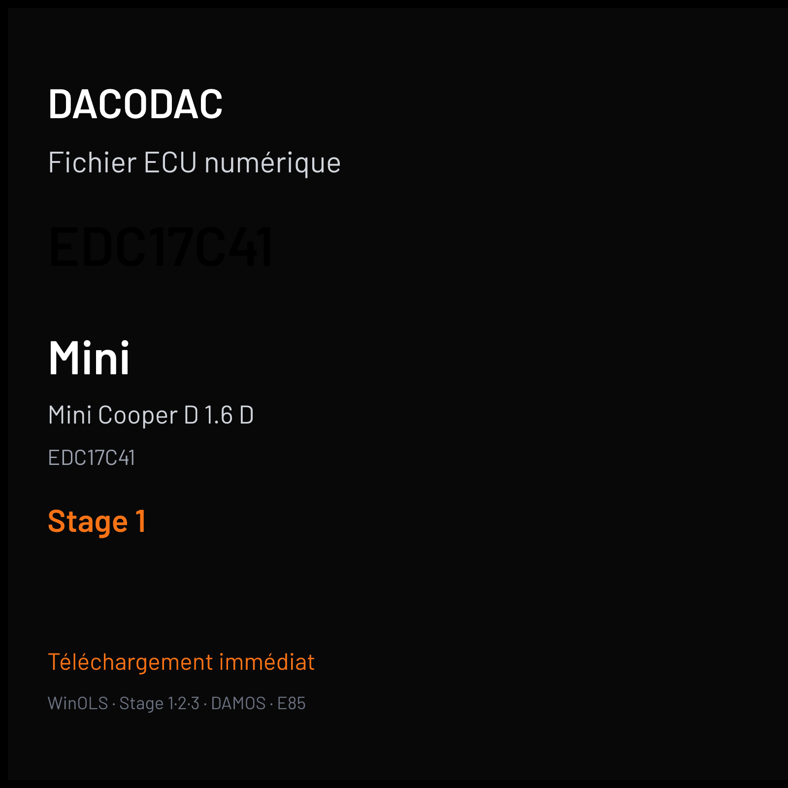 Mini Cooper D 1.6 D (2011) — EDC17C41 — EDC17C41 — Stage 1
