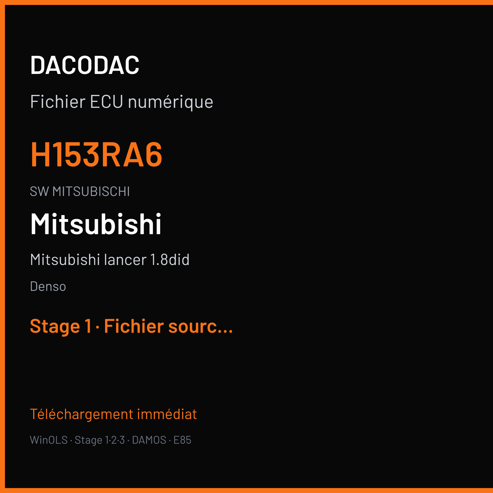 Mitsubishi Lancer 1.8did 116 ch (2012) — Denso — H153RA6 · MITSUBISCHI — Stage 1