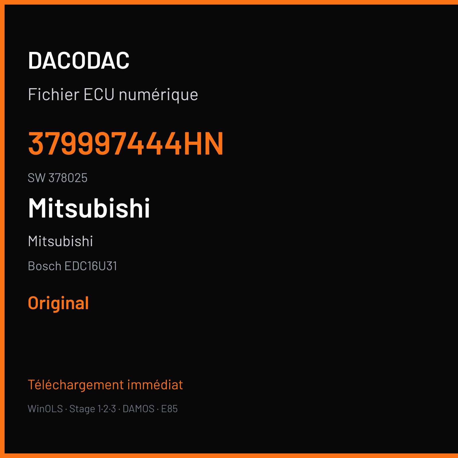 Mitsubishi (2006) — Bosch EDC16U31 — 379997444HN · 378025 — Original