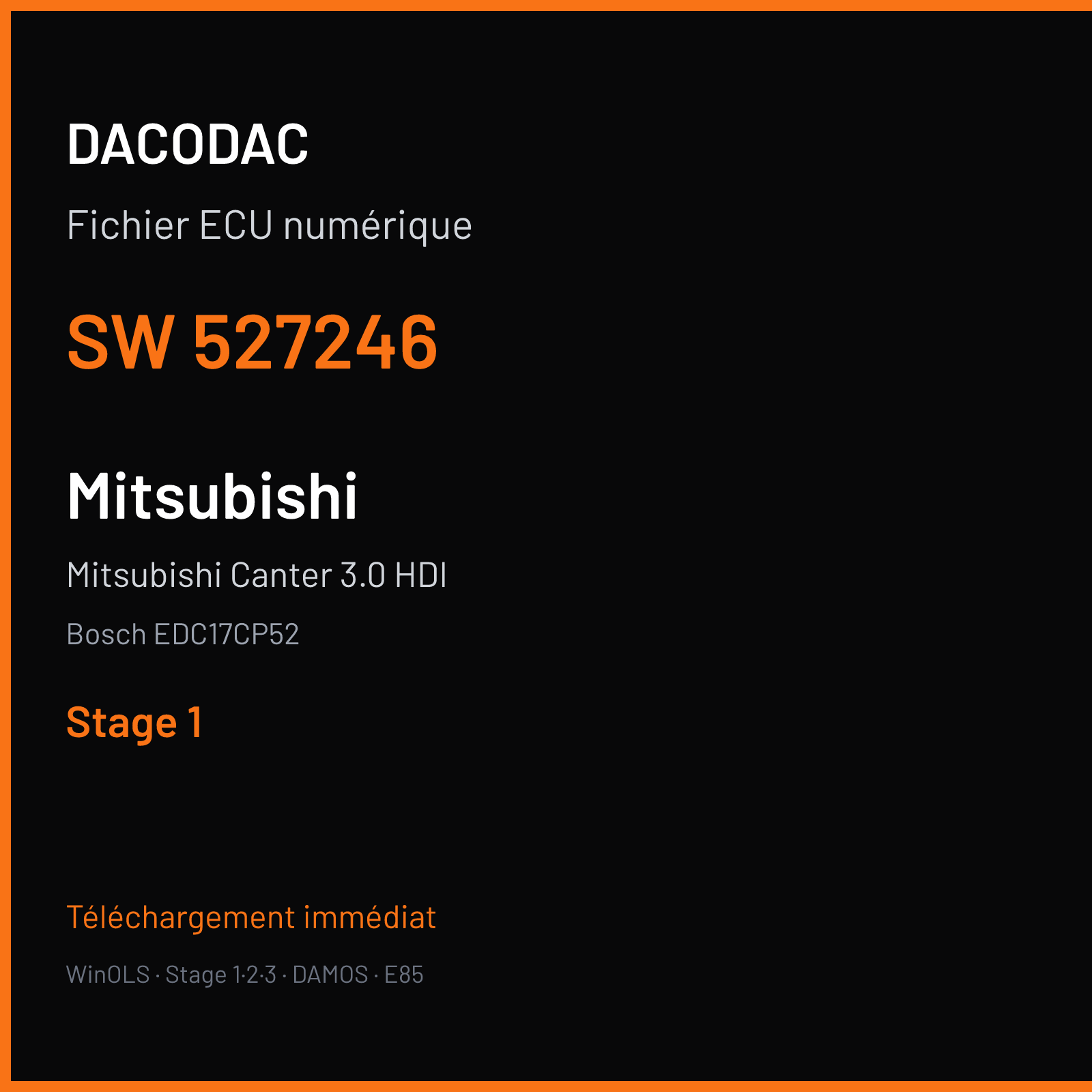 Mitsubishi Canter 3.0 HDI (2014) — Bosch EDC17CP52 — 527246 — Stage 1