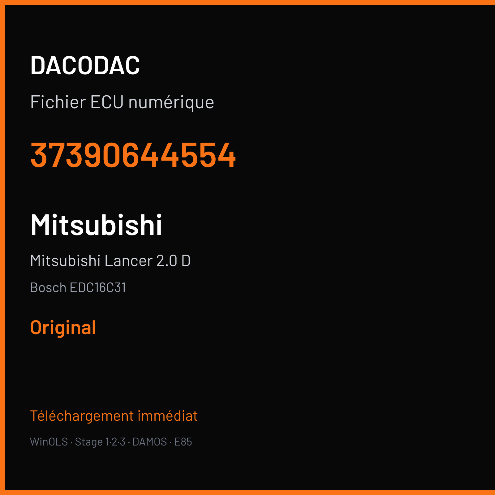 Mitsubishi Lancer 2.0 D (2008) — Bosch EDC16C31 — 37390644554 — Original