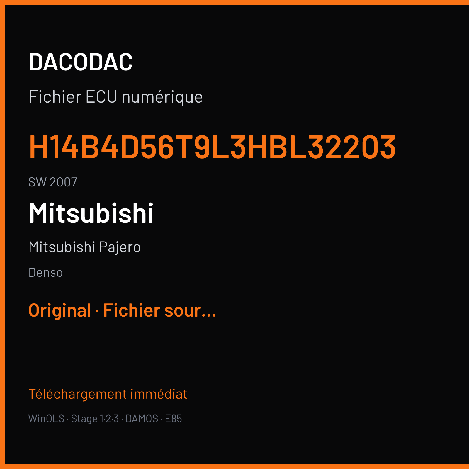Mitsubishi Pajero 170 ch (2007) — Denso — H14B4D56T9L3HBL32203 · 2007 — Original