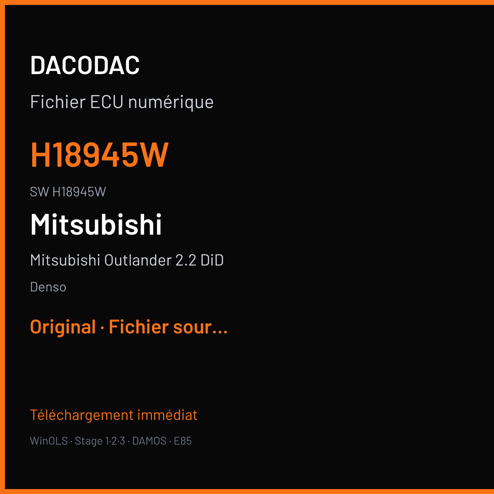 Mitsubishi Outlander 2.2 DID (2014) — Denso — h18945w · H18945W — Original