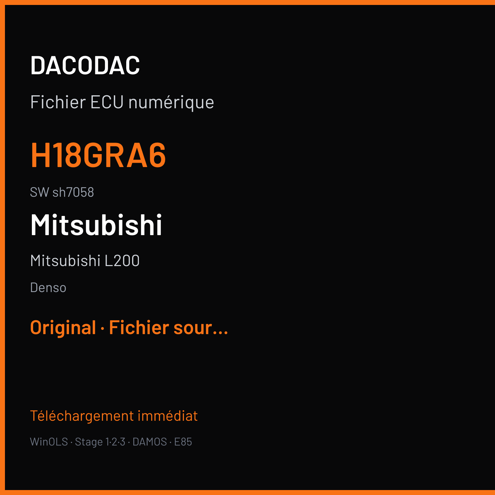 Mitsubishi L200 178 ch (2014) — Denso — H18GRA6 · sh7058 — Original