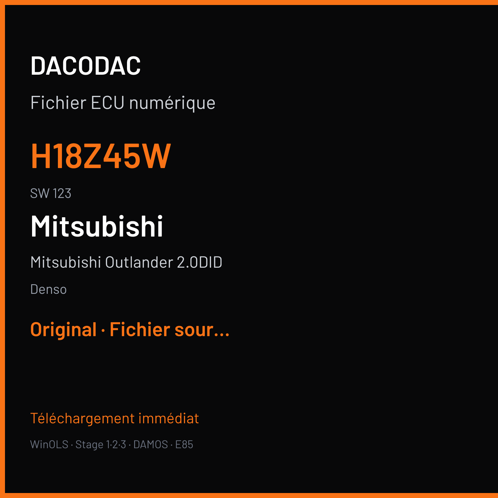 Mitsubishi Outlander 2.0DID (2015) — Denso — H18Z45W · 123 — Original
